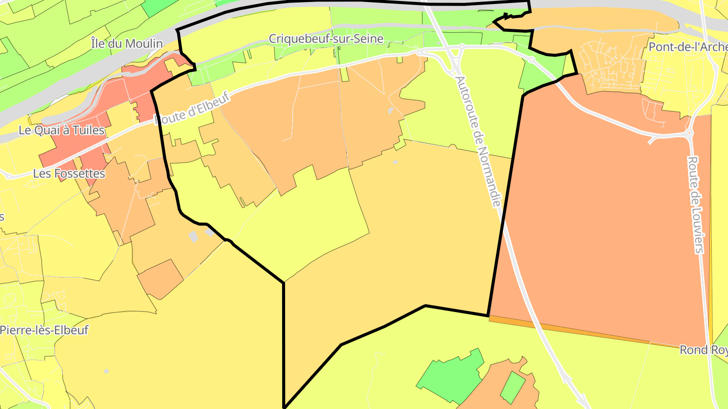 Carte des prix de l'immobilier Criquebeuf-sur-Seine