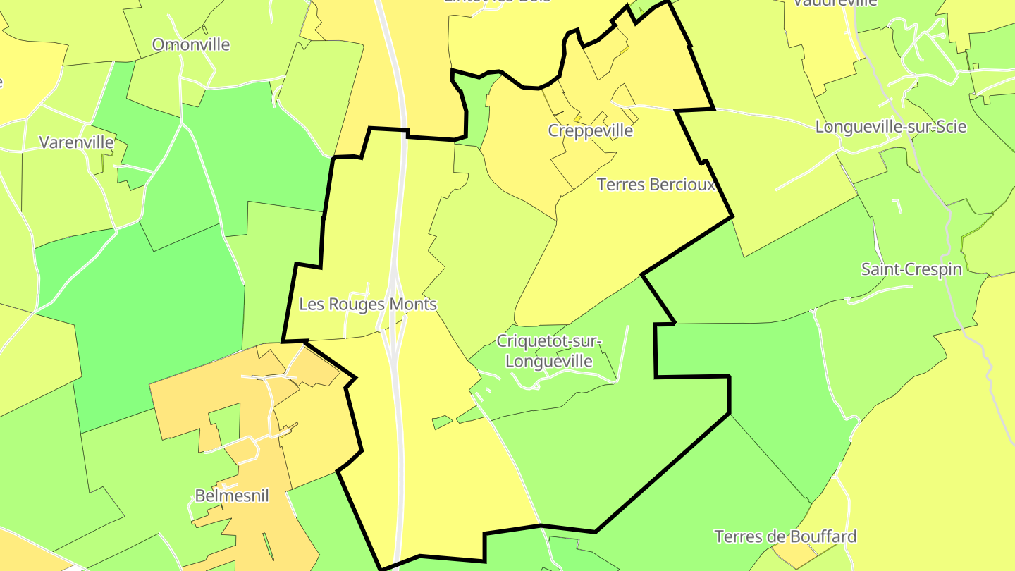 Carte des prix de l'immobilier Criquetot-sur-Longueville