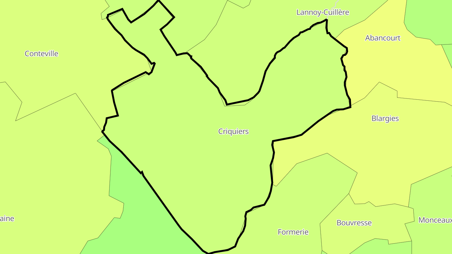 Carte des prix de l'immobilier Criquiers