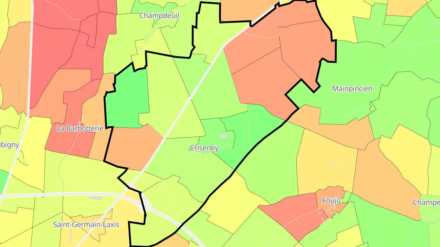 Carte des prix de l'immobilier Crisenoy