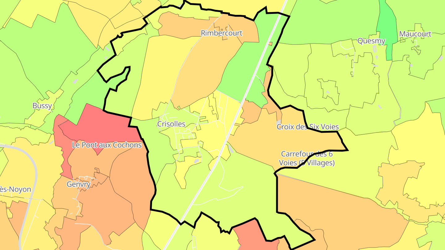 Carte des prix de l'immobilier Crisolles