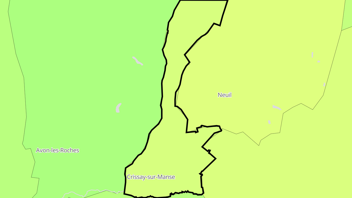 Carte des prix de l'immobilier Crissay-sur-Manse