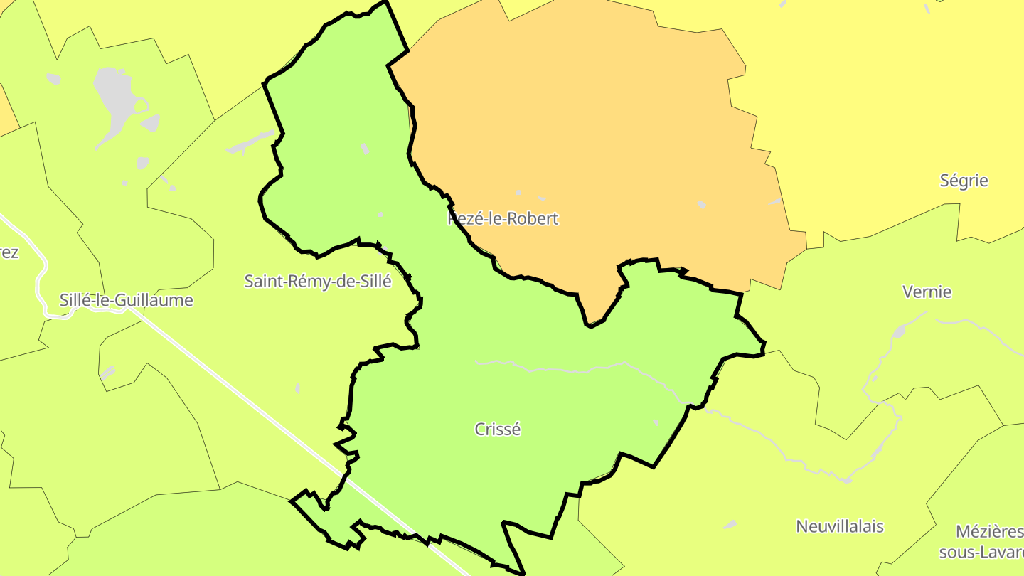 Carte des prix de l'immobilier Crissé