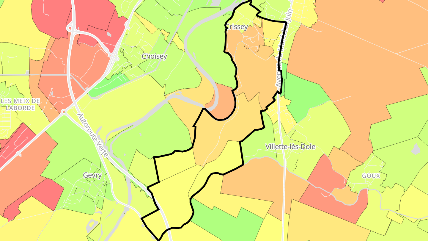Carte des prix de l'immobilier Crissey