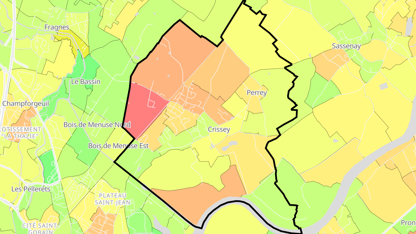 Carte des prix de l'immobilier Crissey