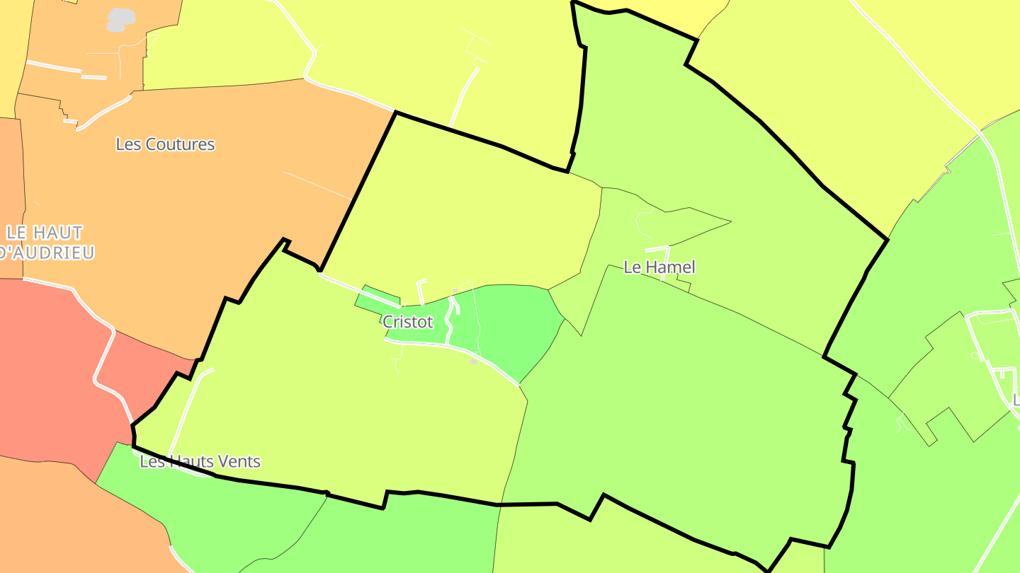 Carte des prix de l'immobilier Cristot