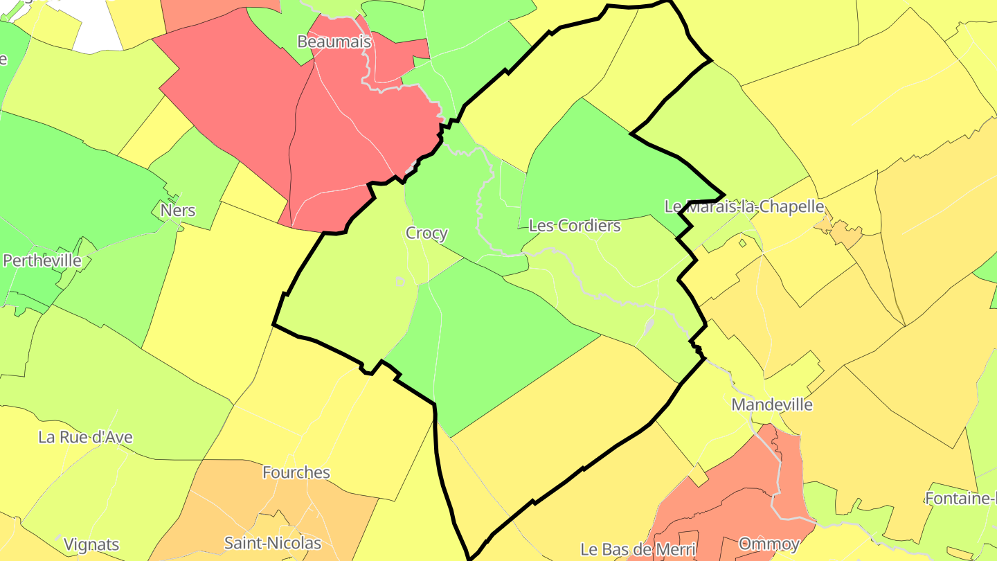 Carte des prix de l'immobilier Crocy