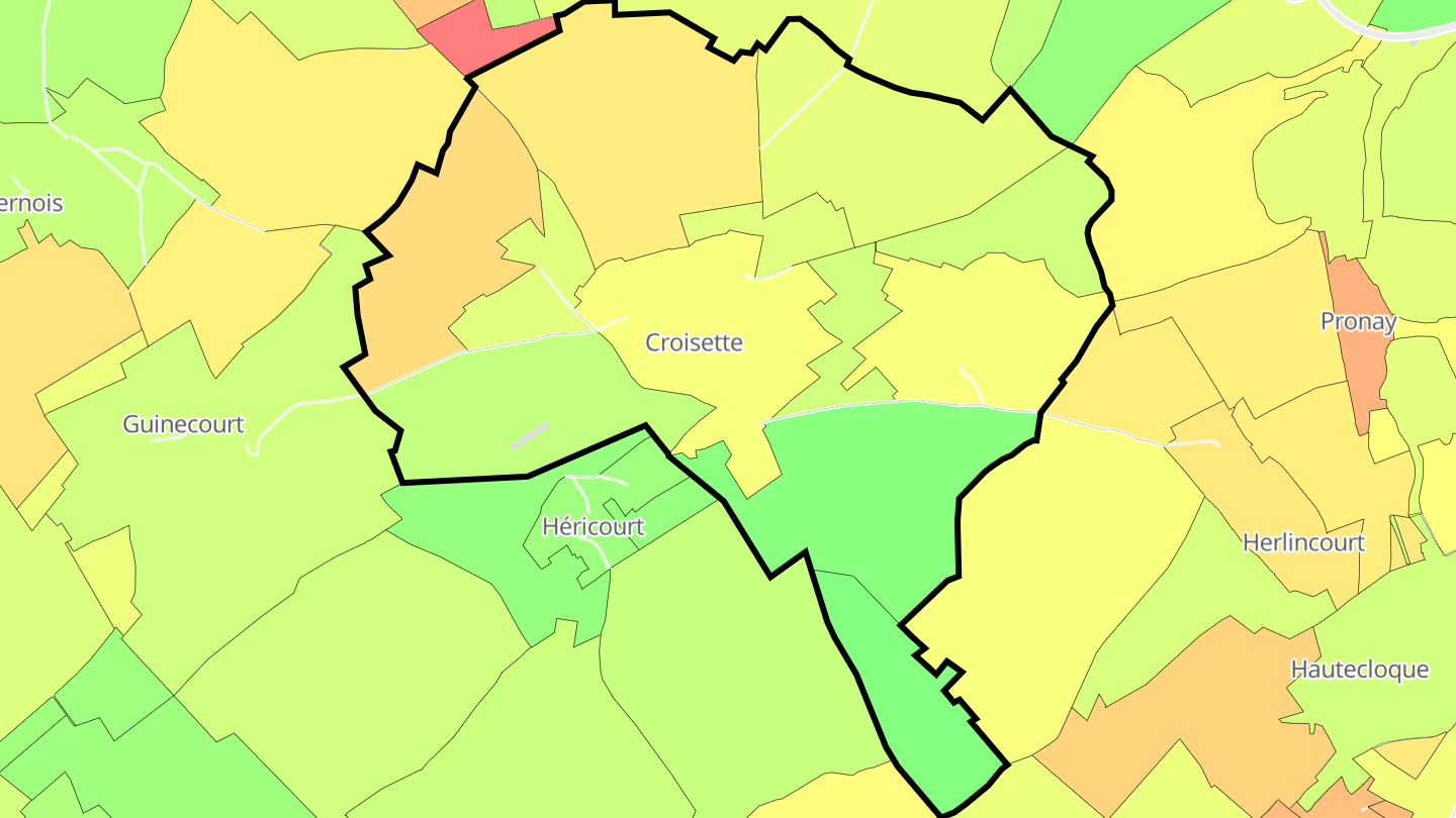 Carte des prix de l'immobilier Croisette
