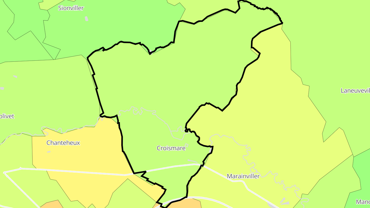 Carte des prix de l'immobilier Croismare