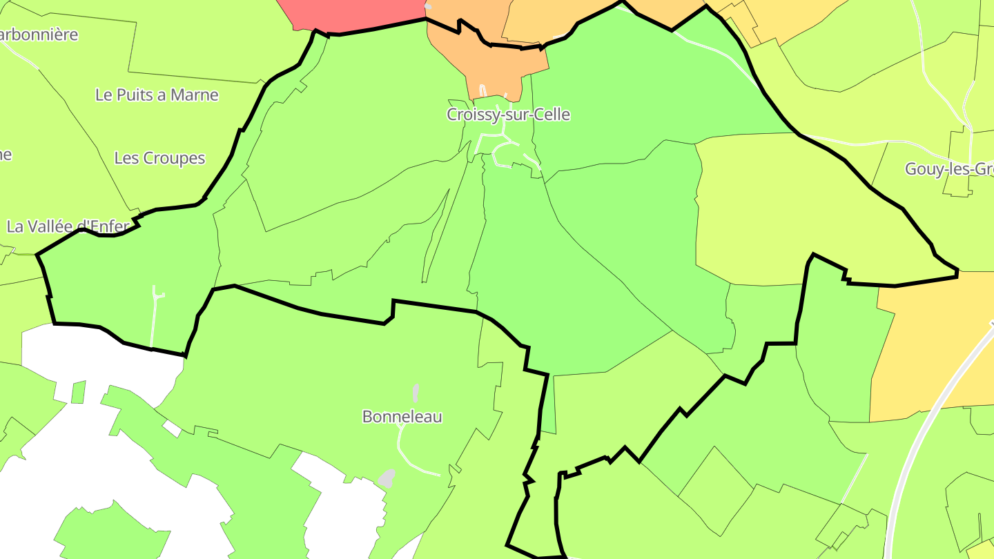 Carte des prix de l'immobilier Croissy-sur-Celle