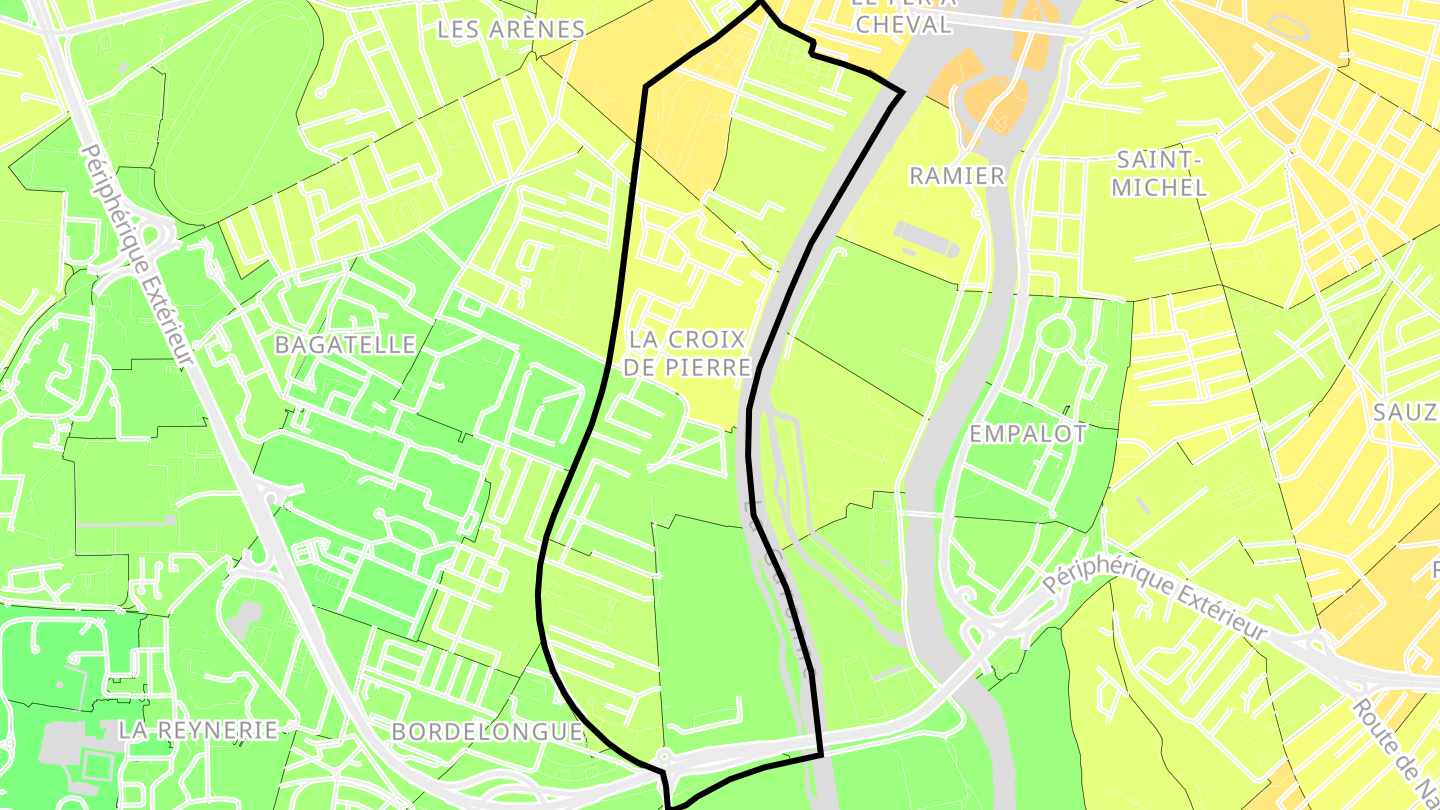 Carte des prix de l'immobilier Croix de Pierre - Route d'Espagne