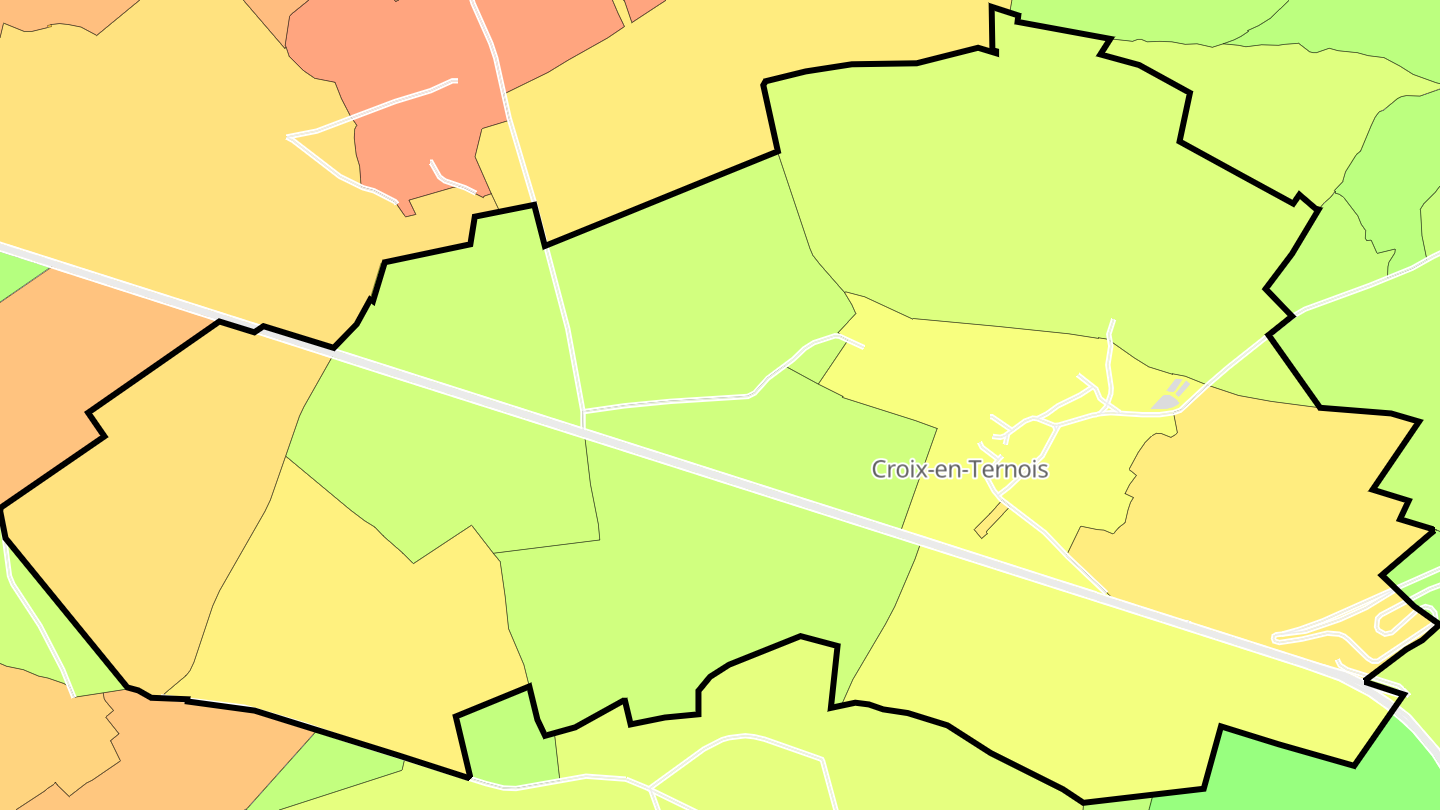 Carte des prix de l'immobilier Croix-en-Ternois