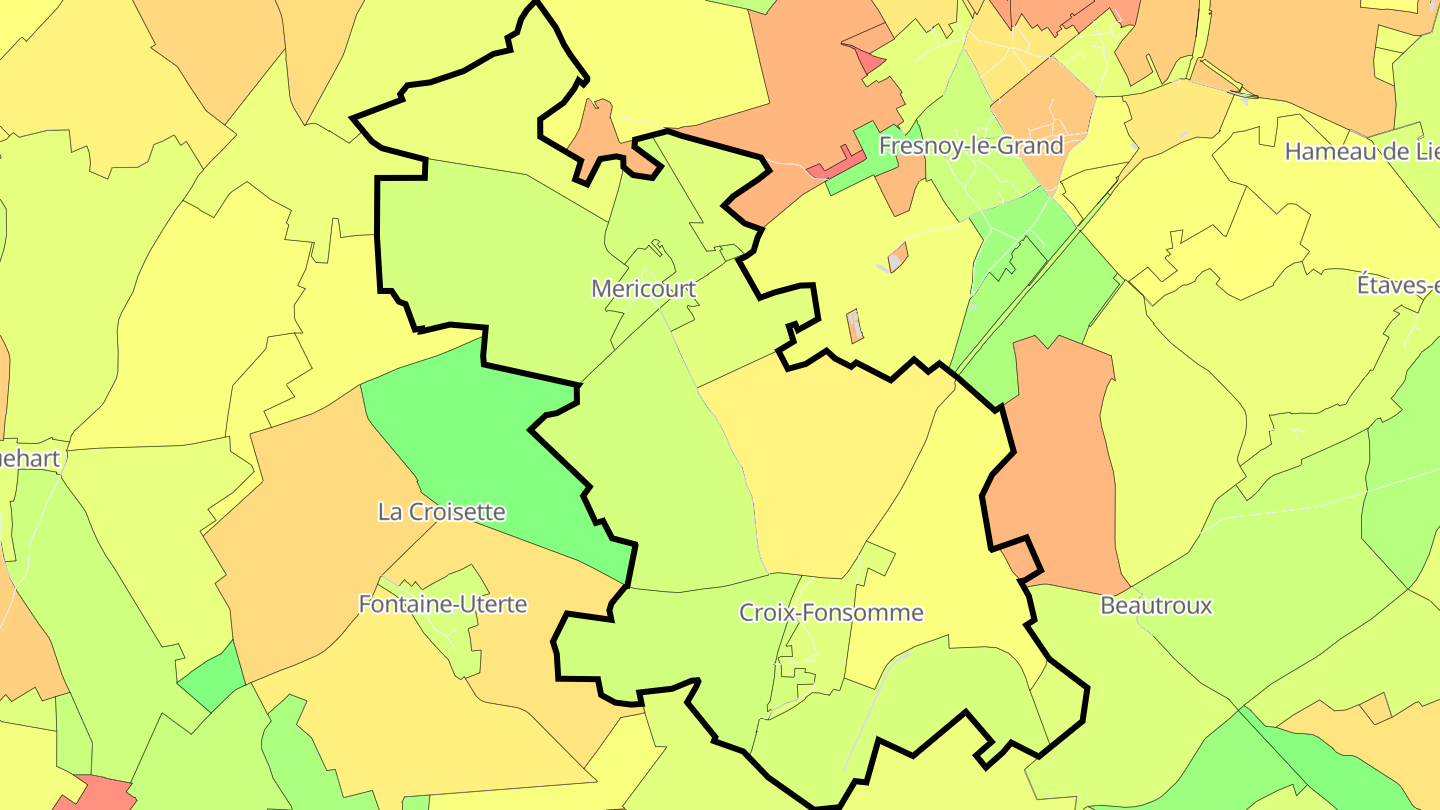 Carte des prix de l'immobilier Croix-Fonsomme