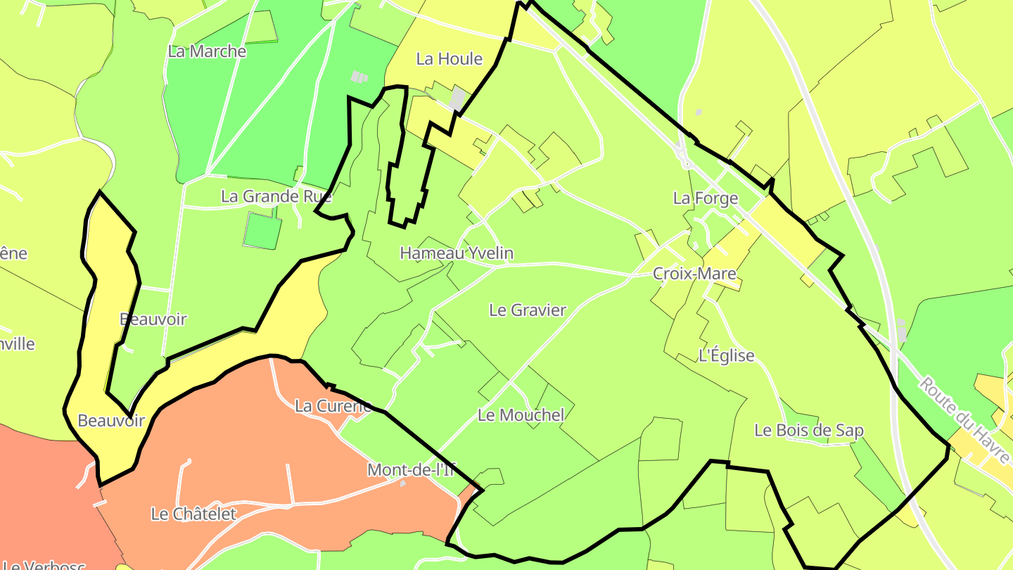 Carte des prix de l'immobilier Croix-Mare