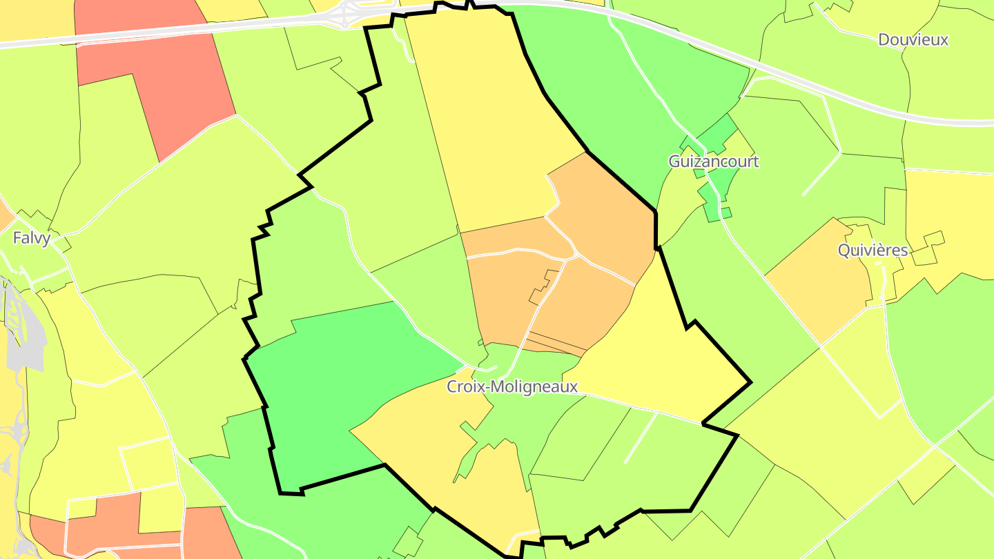 Carte des prix de l'immobilier Croix-Moligneaux