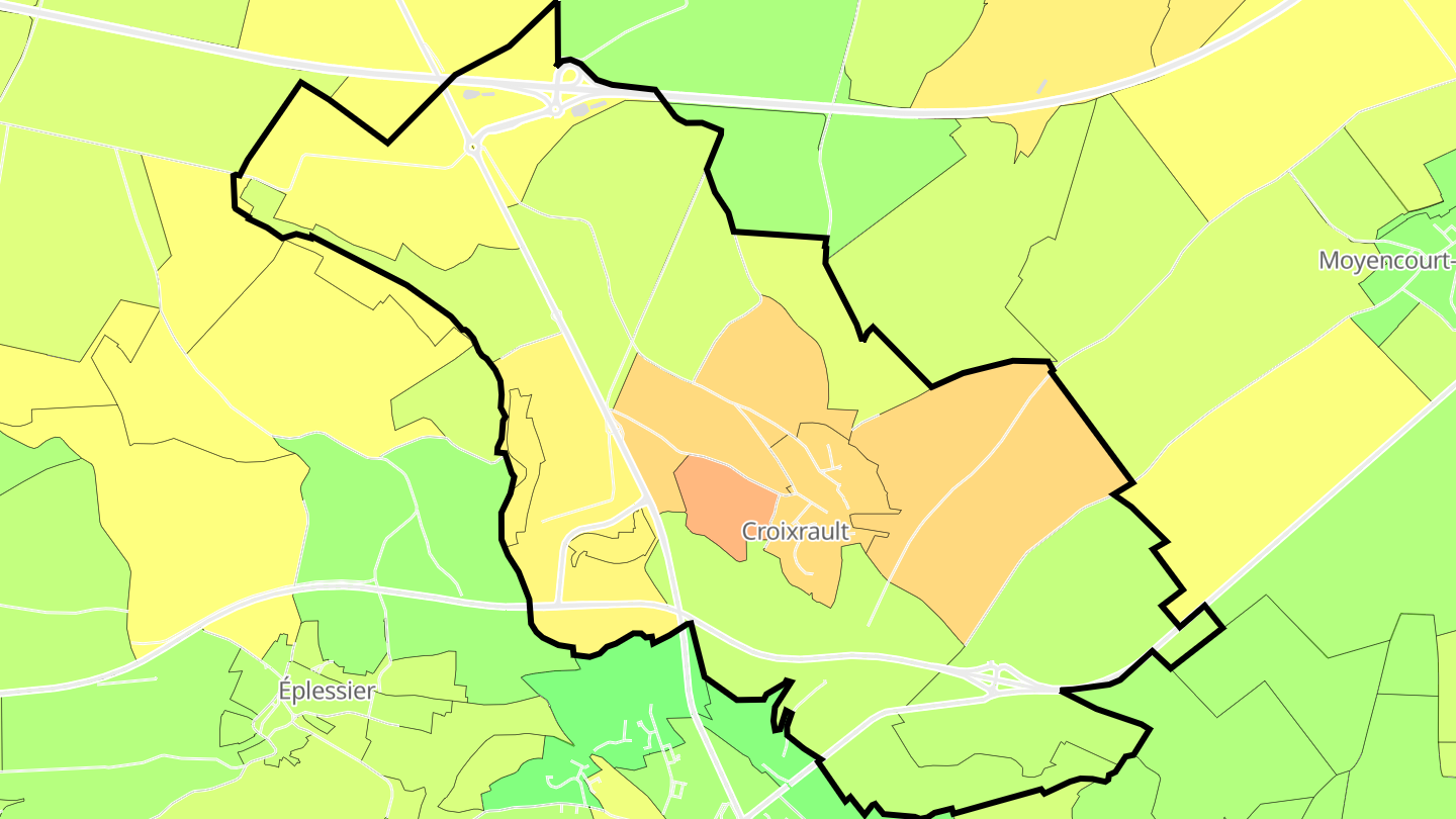 Carte des prix de l'immobilier Croixrault