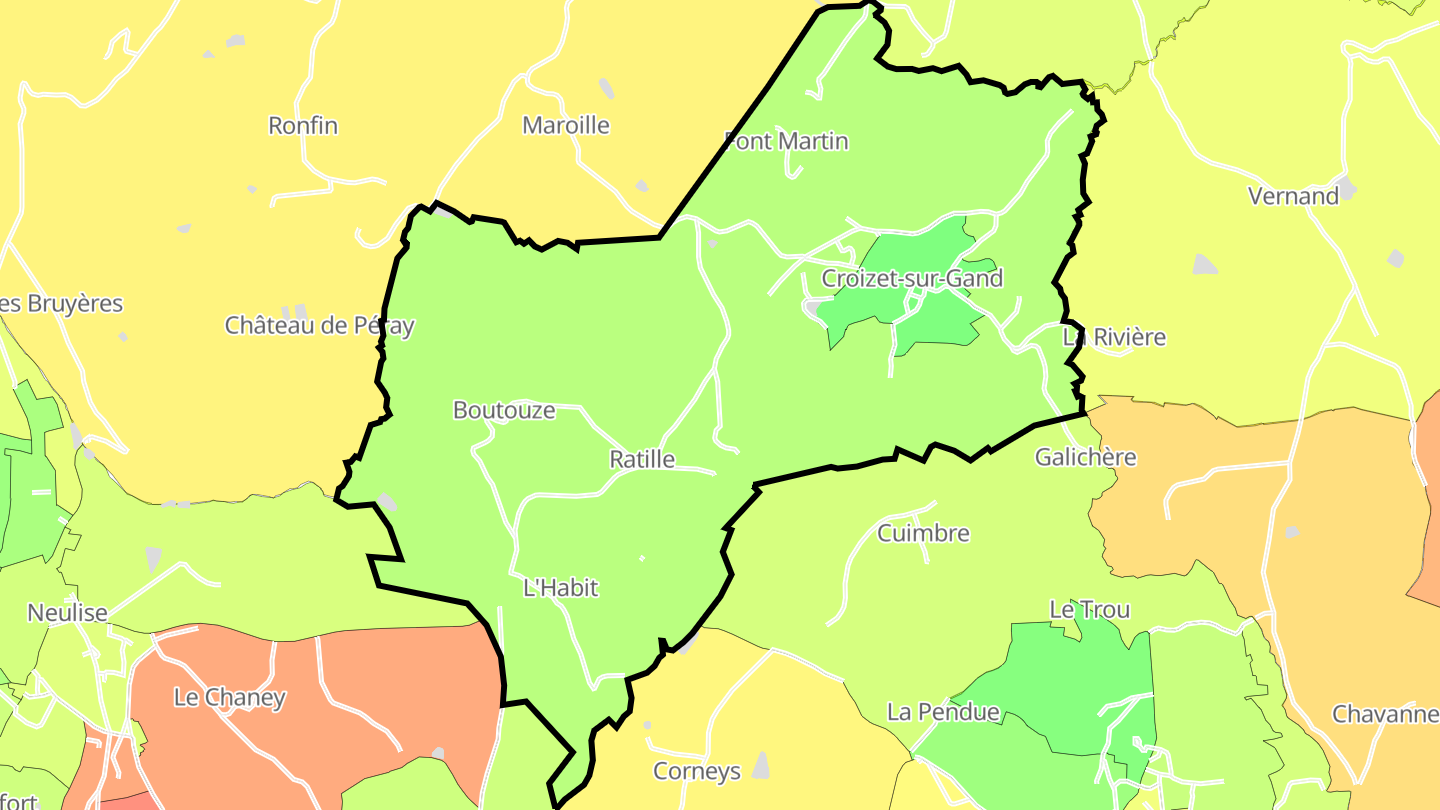 Carte des prix de l'immobilier Croizet-sur-Gand