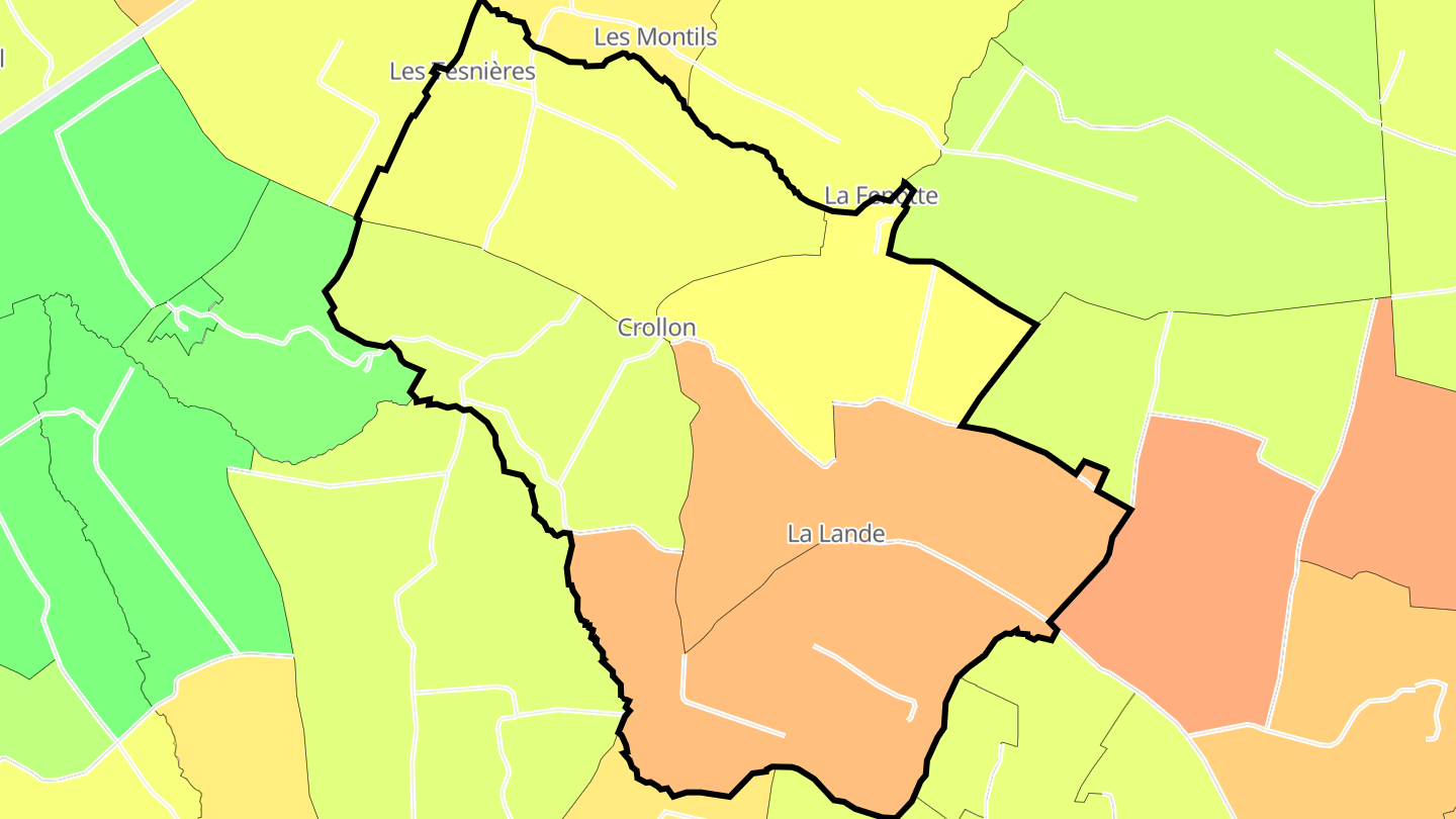 Carte des prix de l'immobilier Crollon