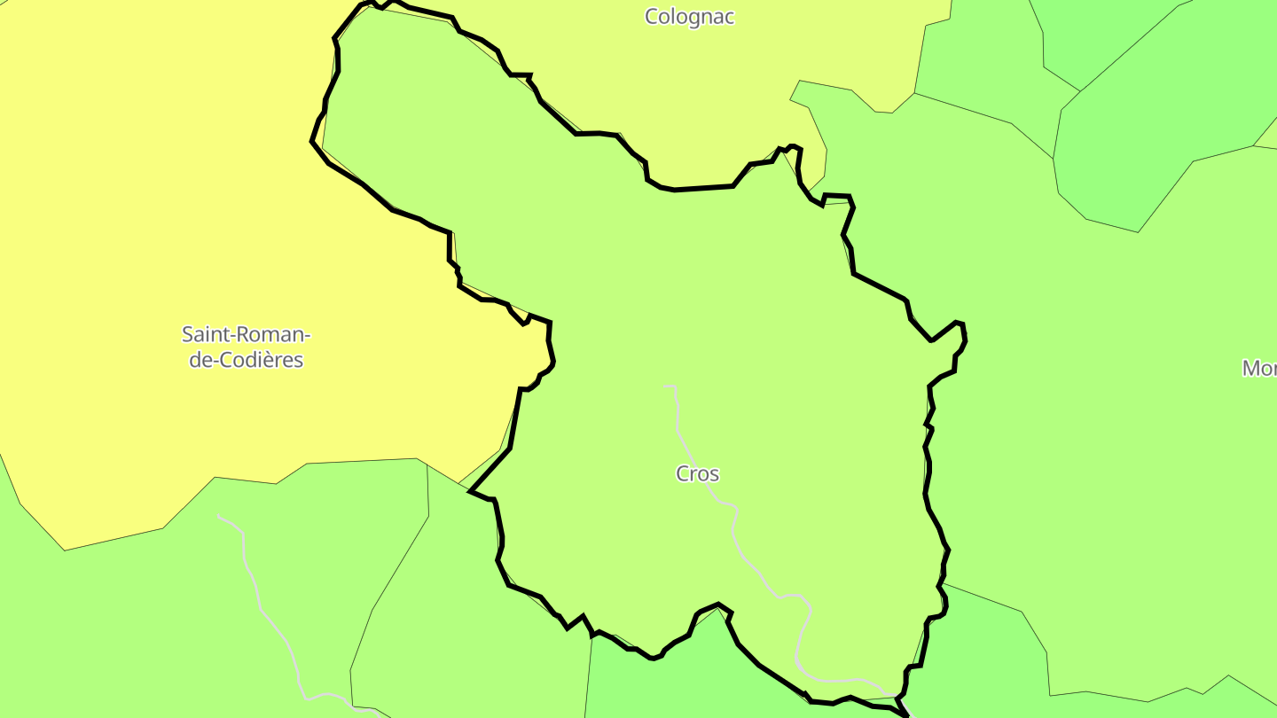 Carte des prix de l'immobilier Cros
