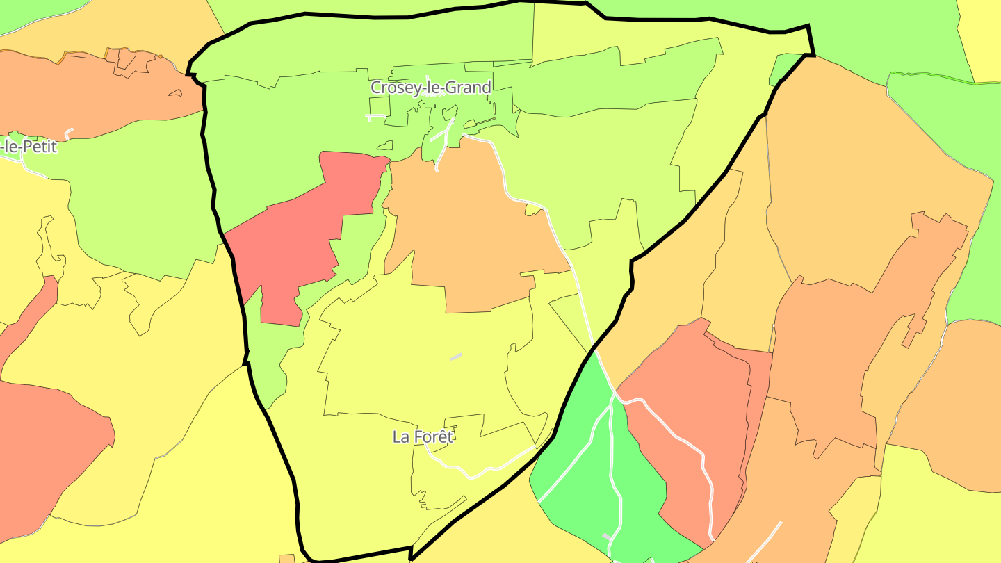 Carte des prix de l'immobilier Crosey-le-Grand