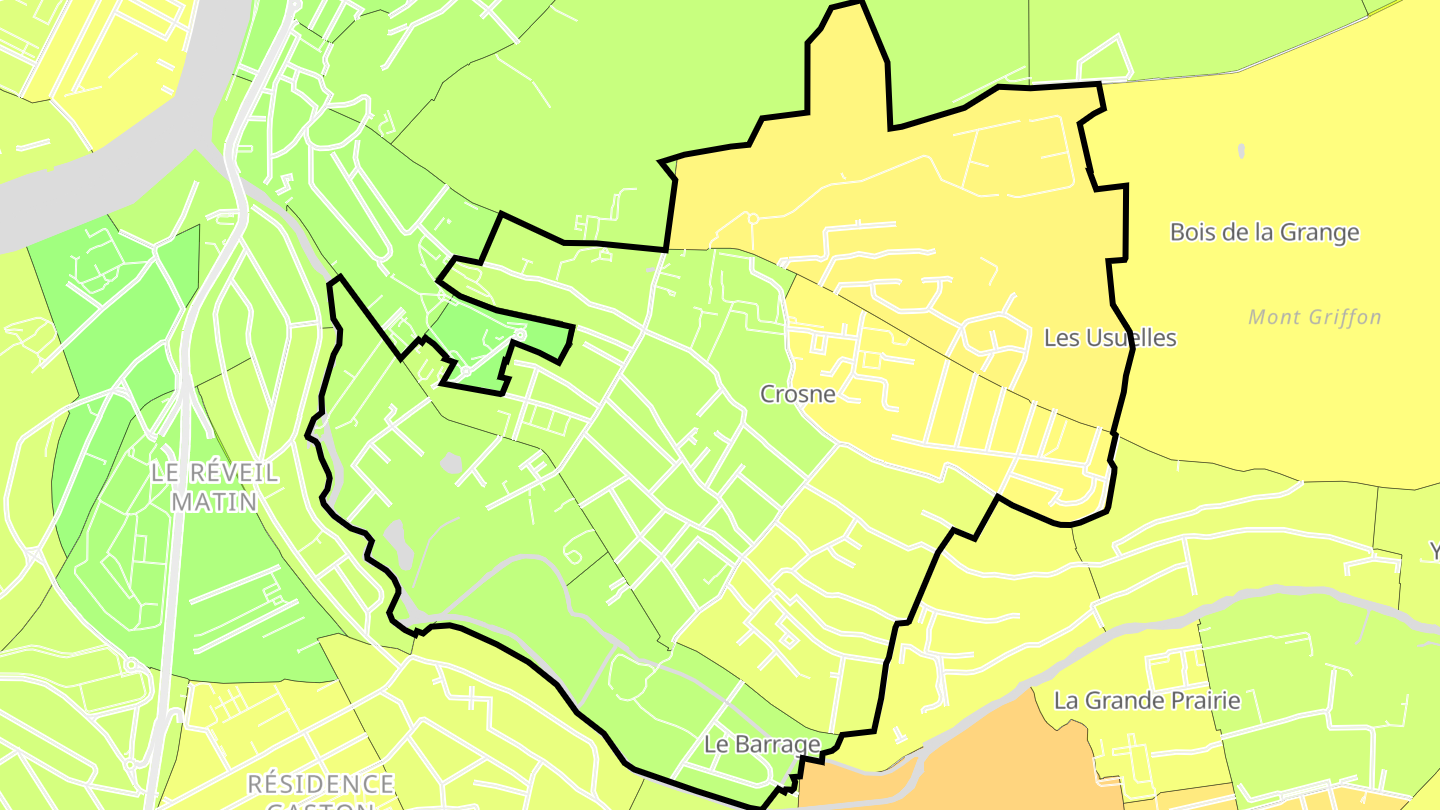 Carte des prix de l'immobilier Crosne