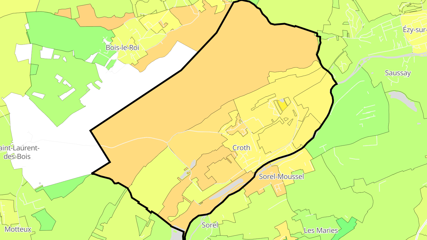 Carte des prix de l'immobilier Croth