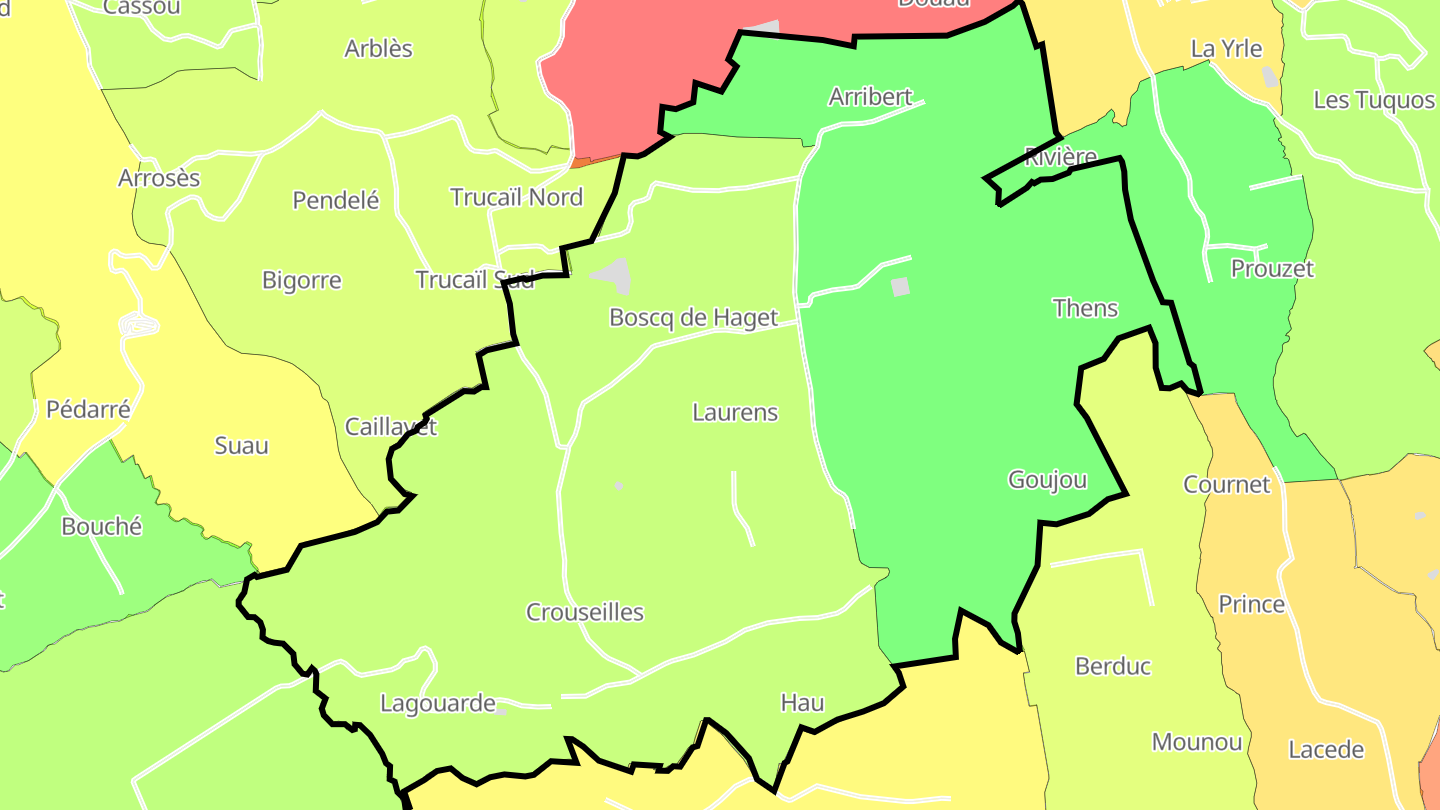 Carte des prix de l'immobilier Crouseilles