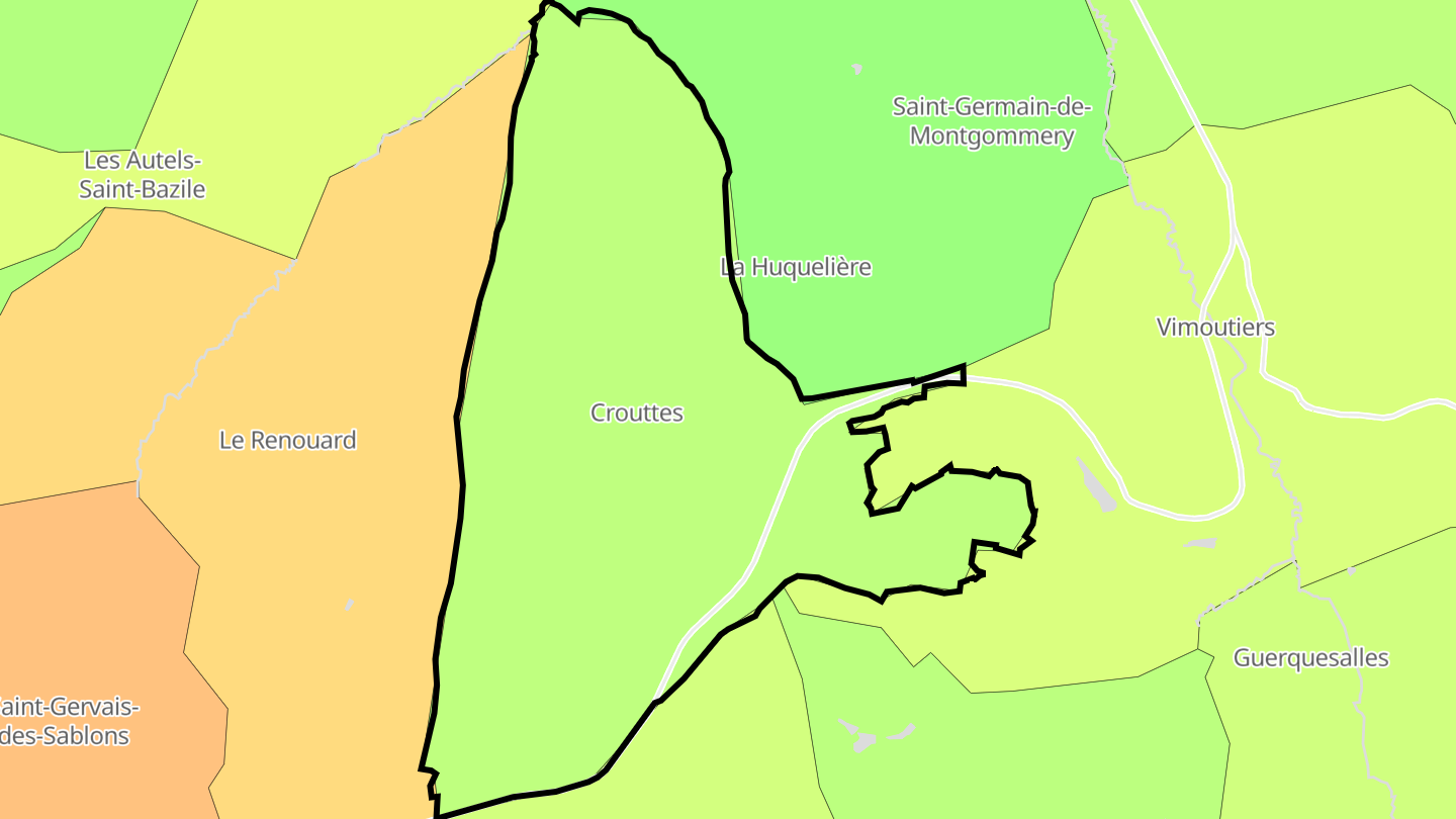Carte des prix de l'immobilier Crouttes
