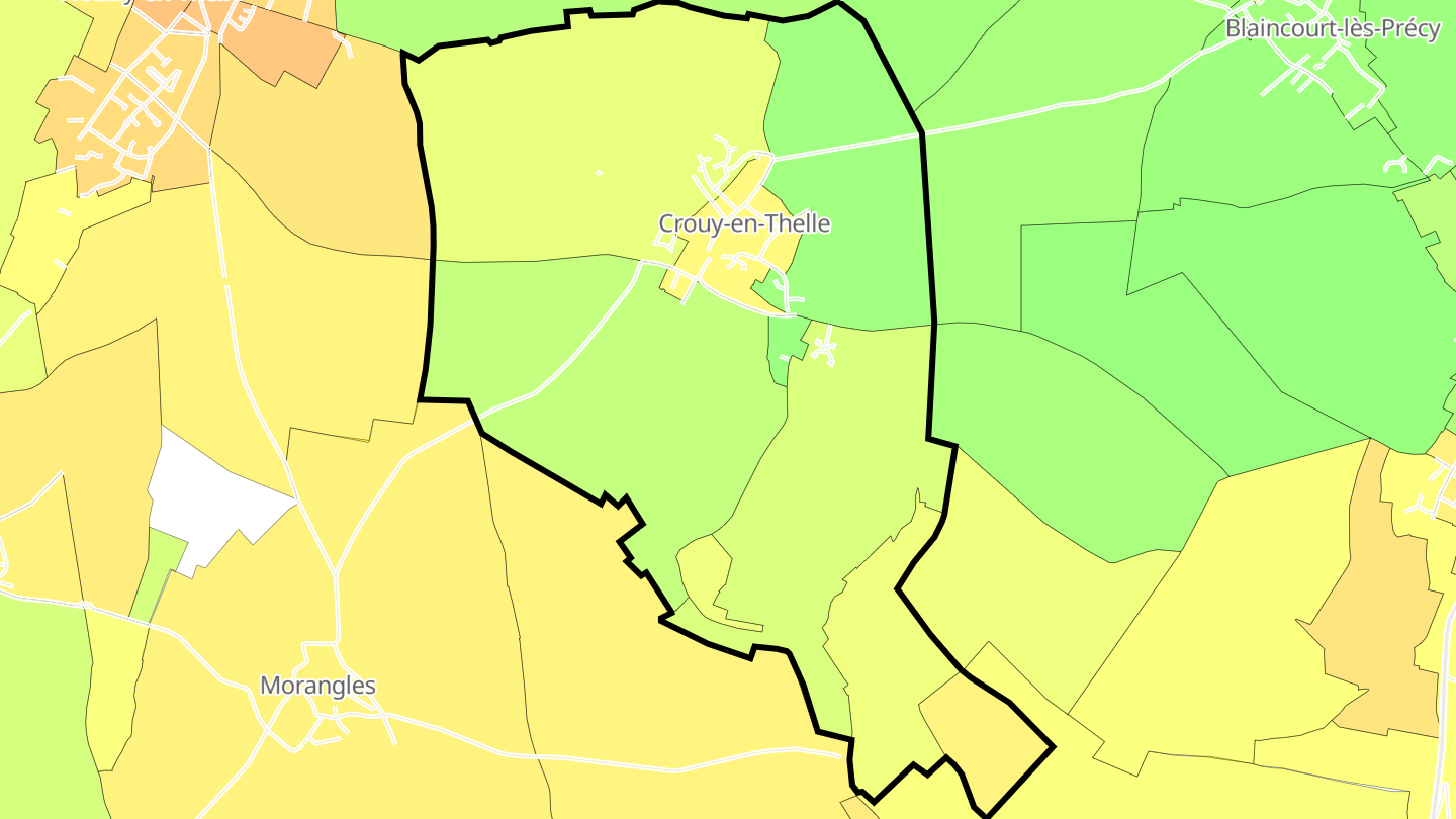Carte des prix de l'immobilier Crouy-en-Thelle
