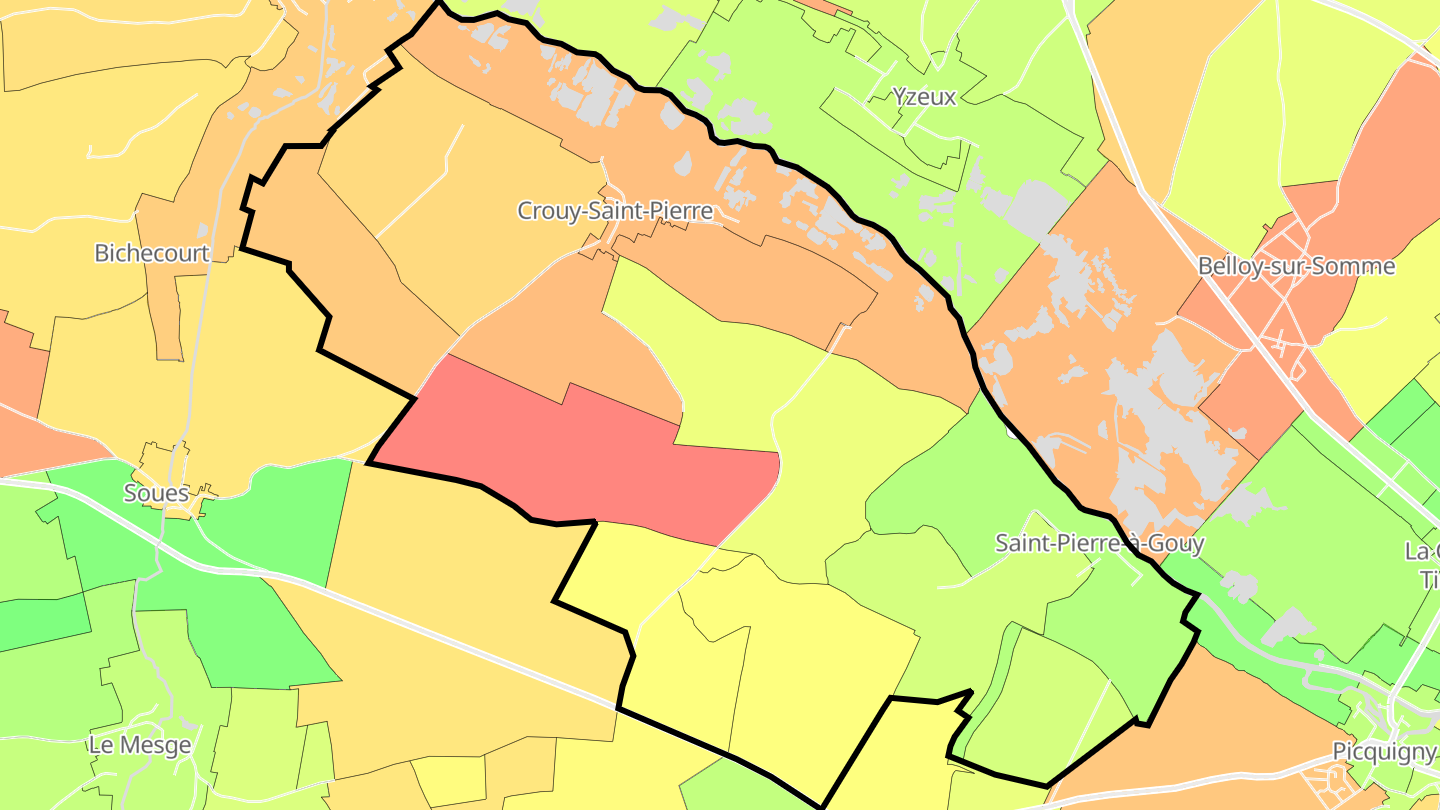 Carte des prix de l'immobilier Crouy-Saint-Pierre