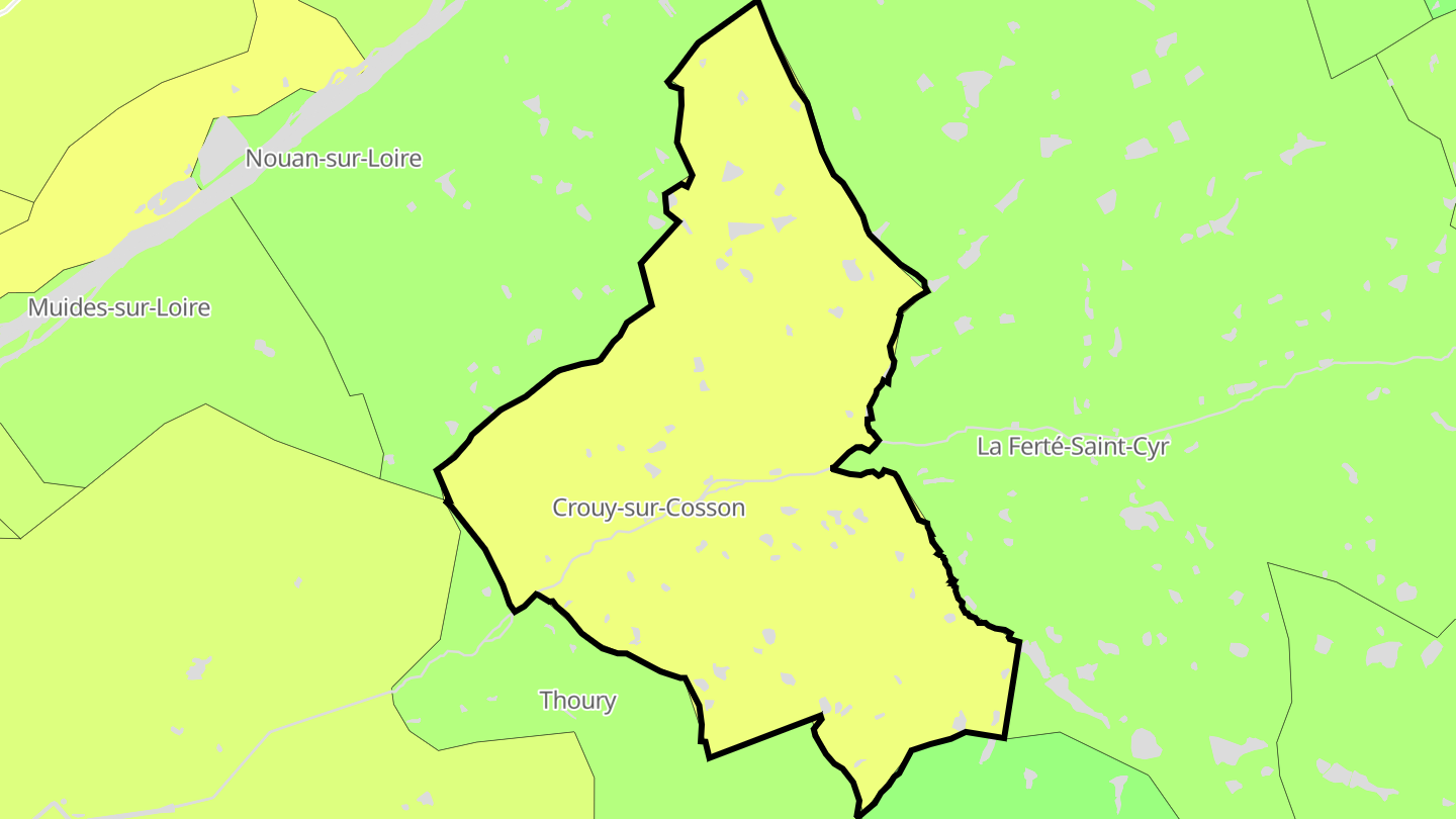 Carte des prix de l'immobilier Crouy-sur-Cosson