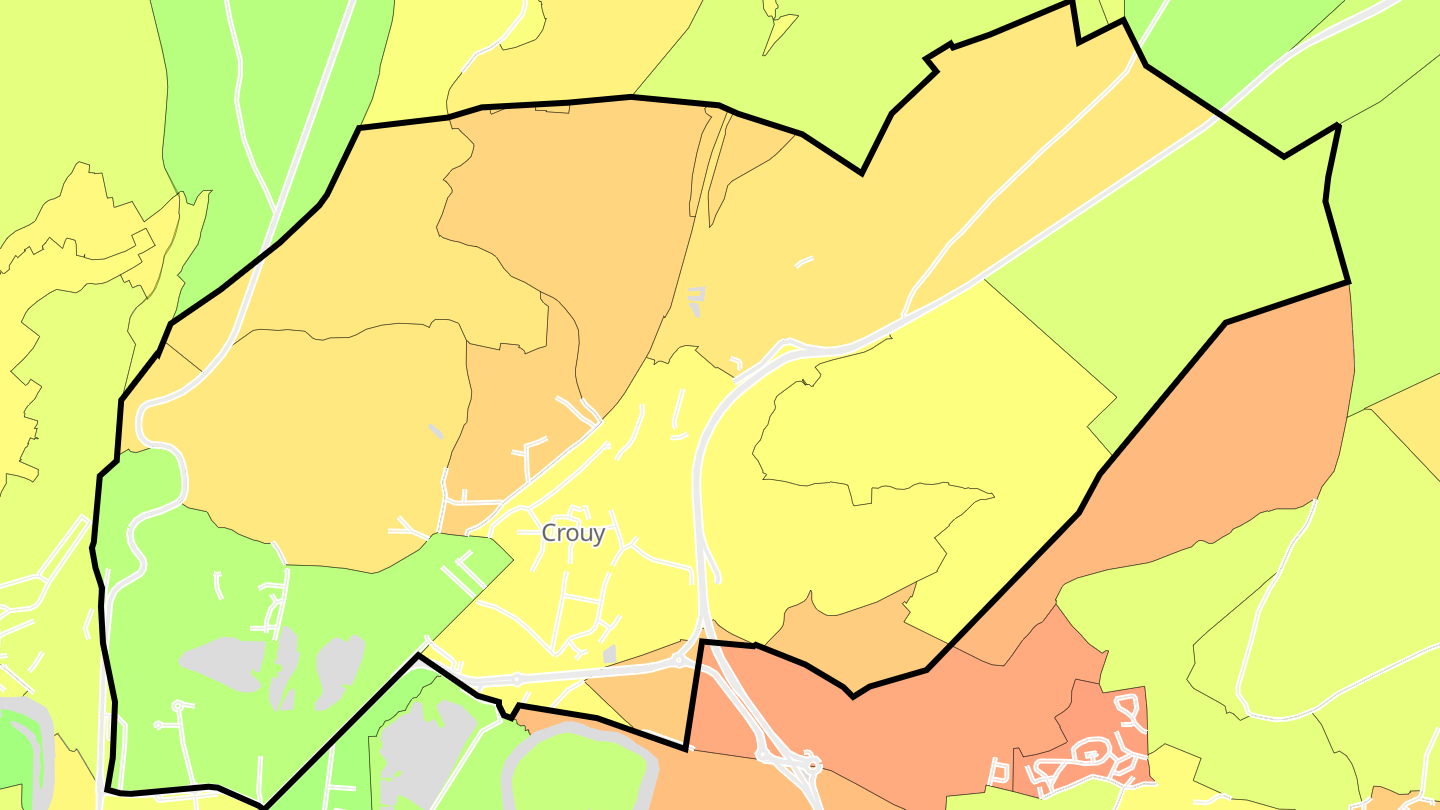 Carte des prix de l'immobilier Crouy