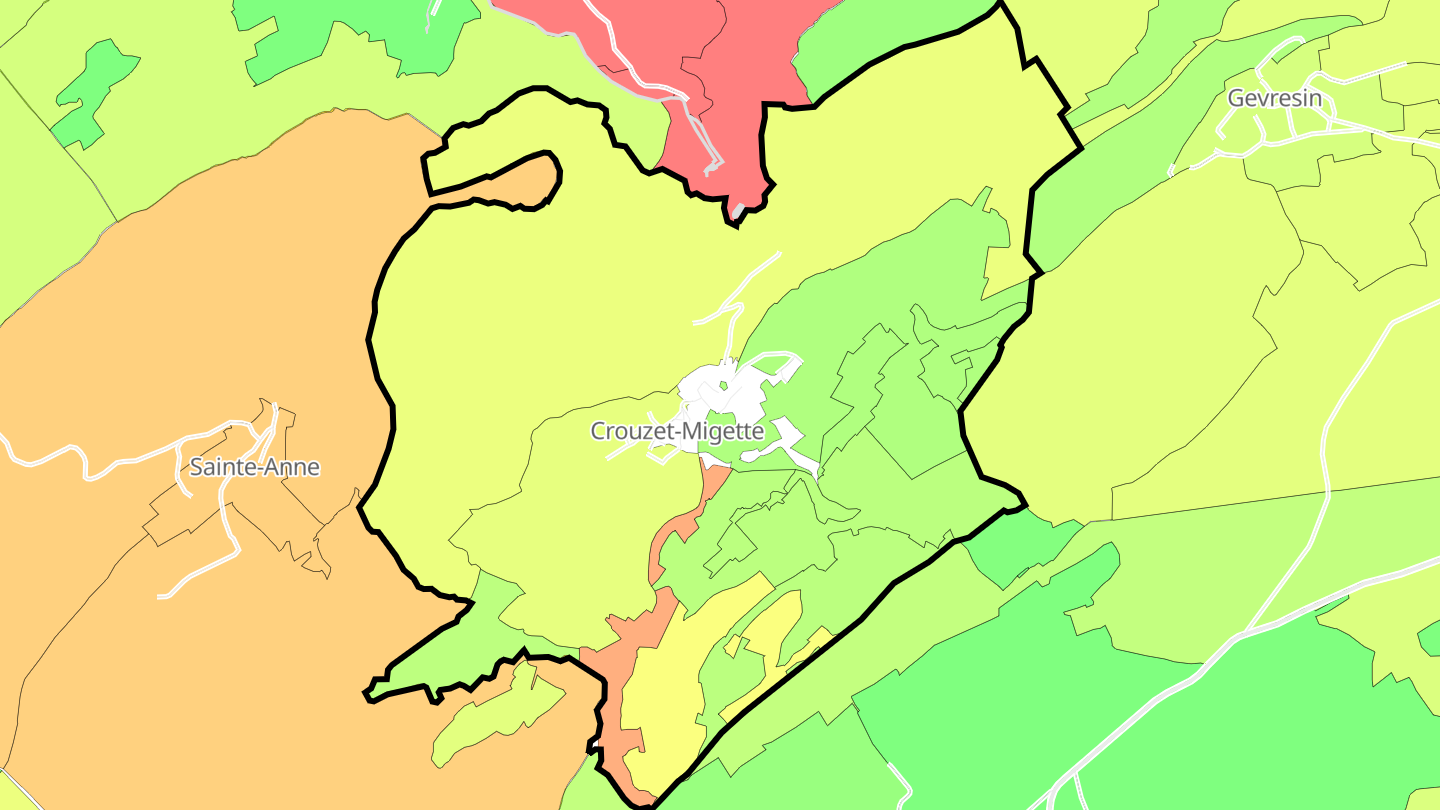 Carte des prix de l'immobilier Crouzet-Migette
