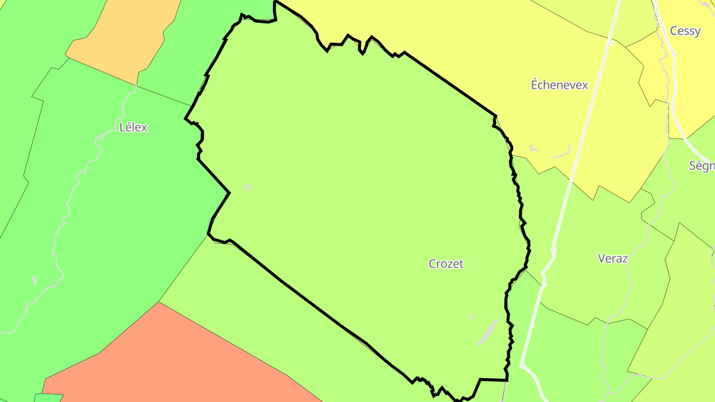 Carte des prix de l'immobilier Crozet