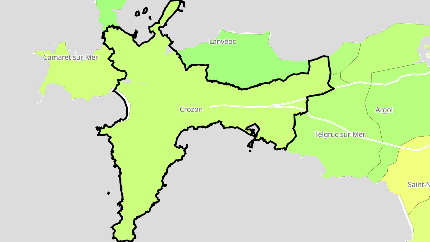 Carte des prix de l'immobilier Crozon