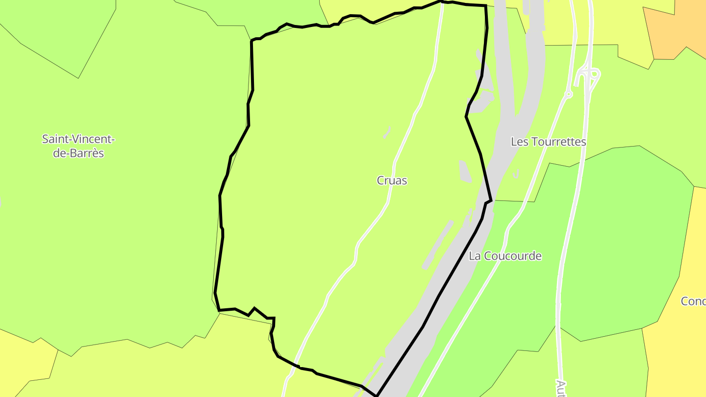 Carte des prix de l'immobilier Cruas