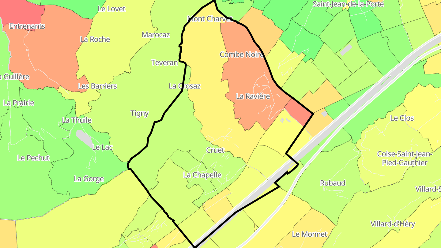 Carte des prix de l'immobilier Cruet
