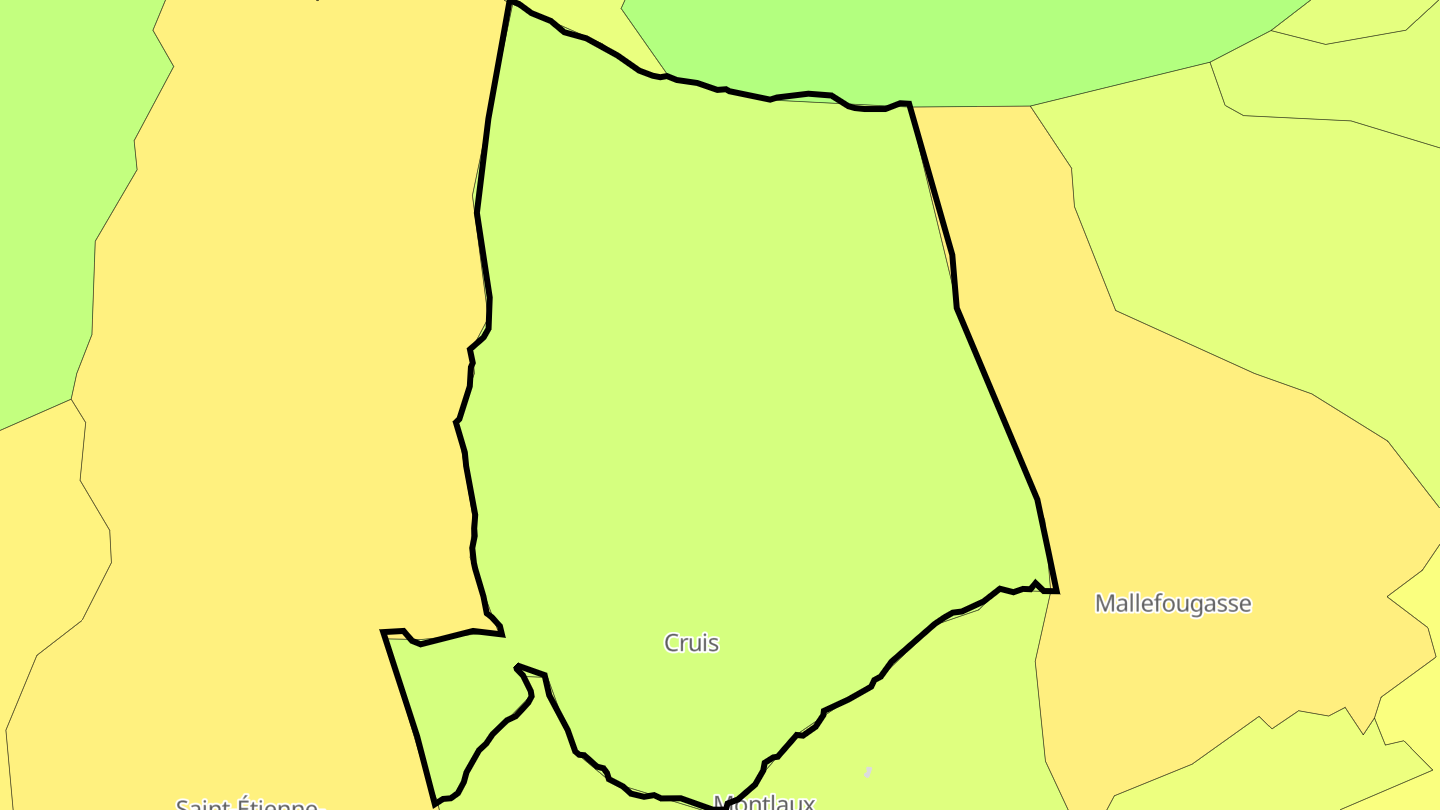 Carte des prix de l'immobilier Cruis