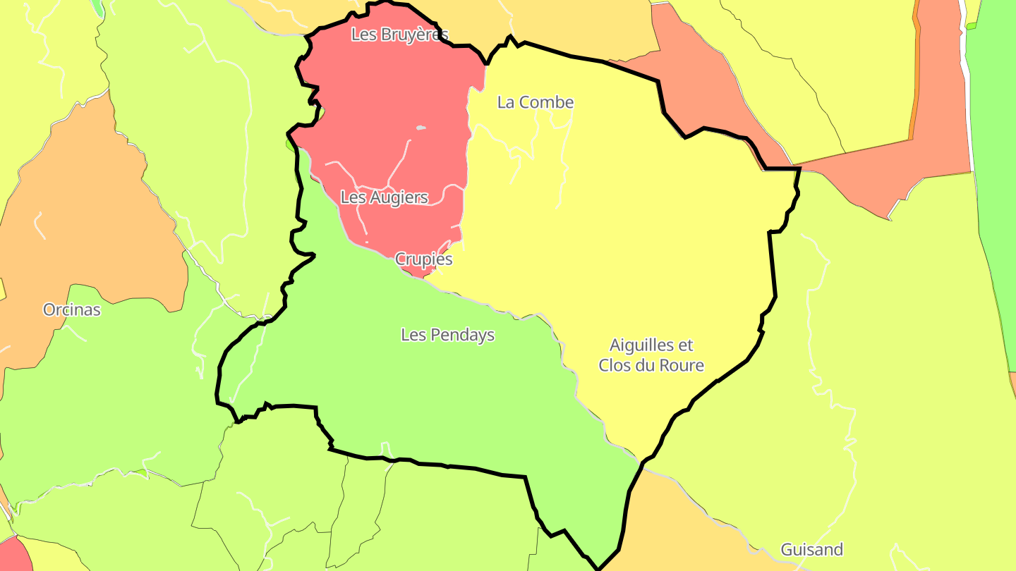 Carte des prix de l'immobilier Crupies
