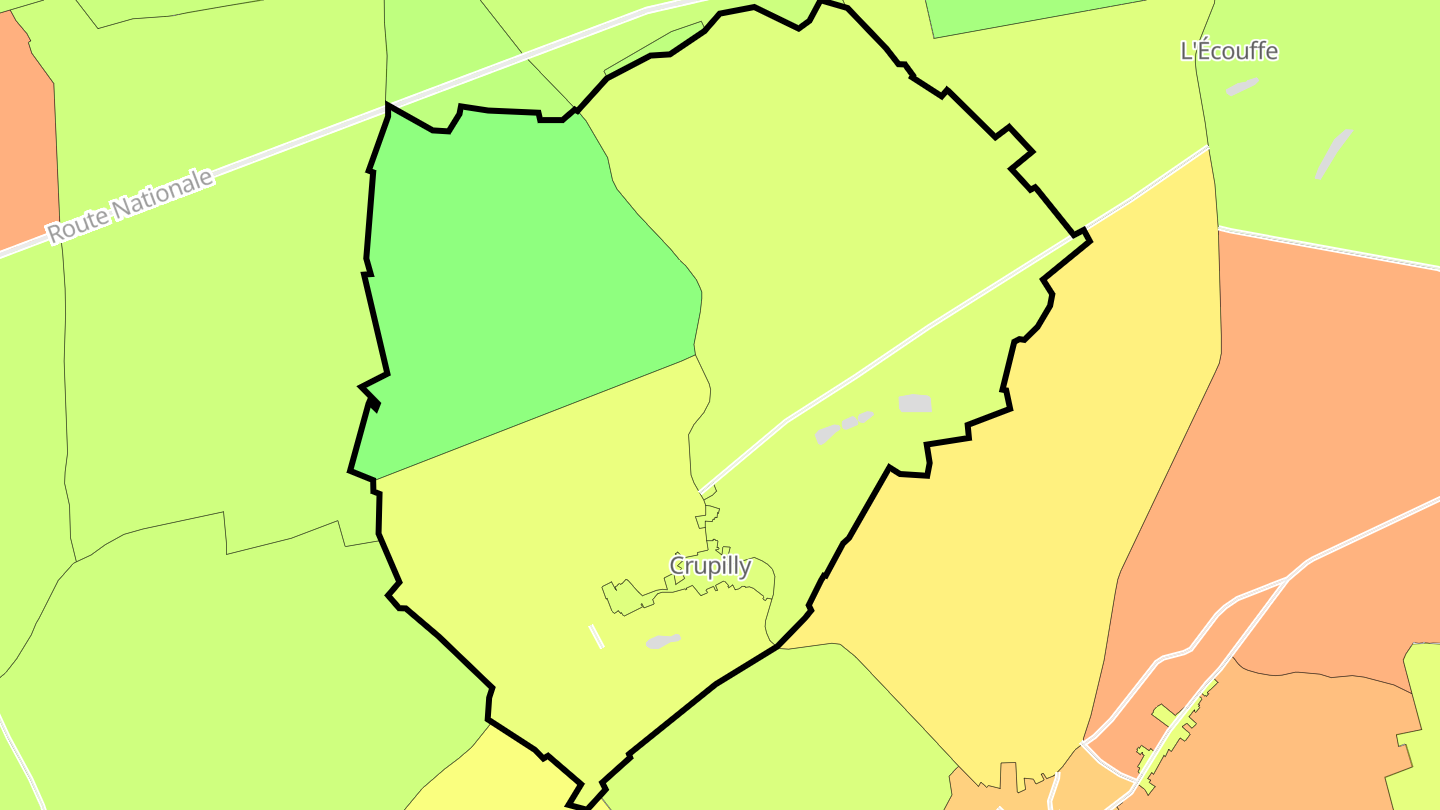 Carte des prix de l'immobilier Crupilly