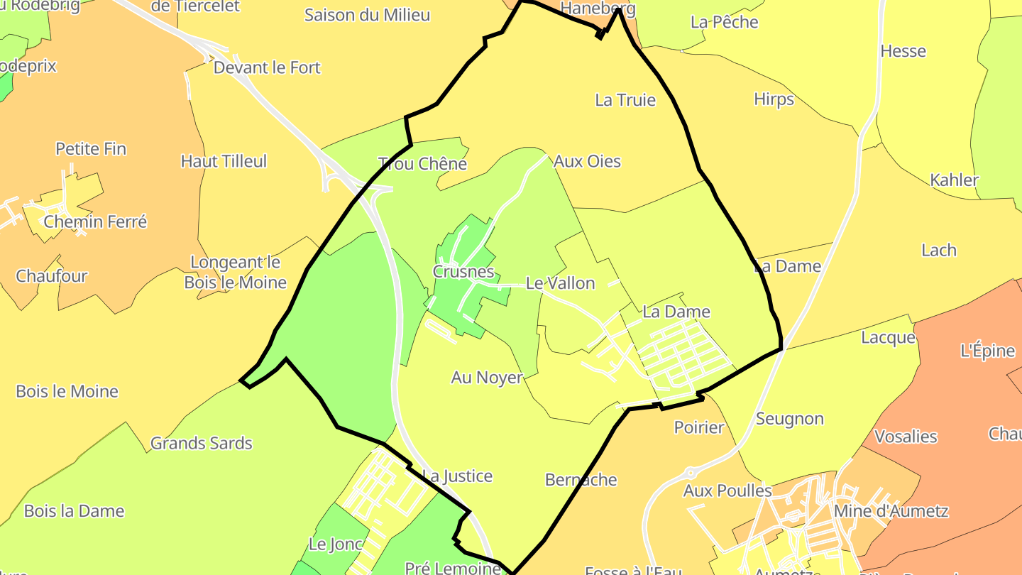 Carte des prix de l'immobilier Crusnes