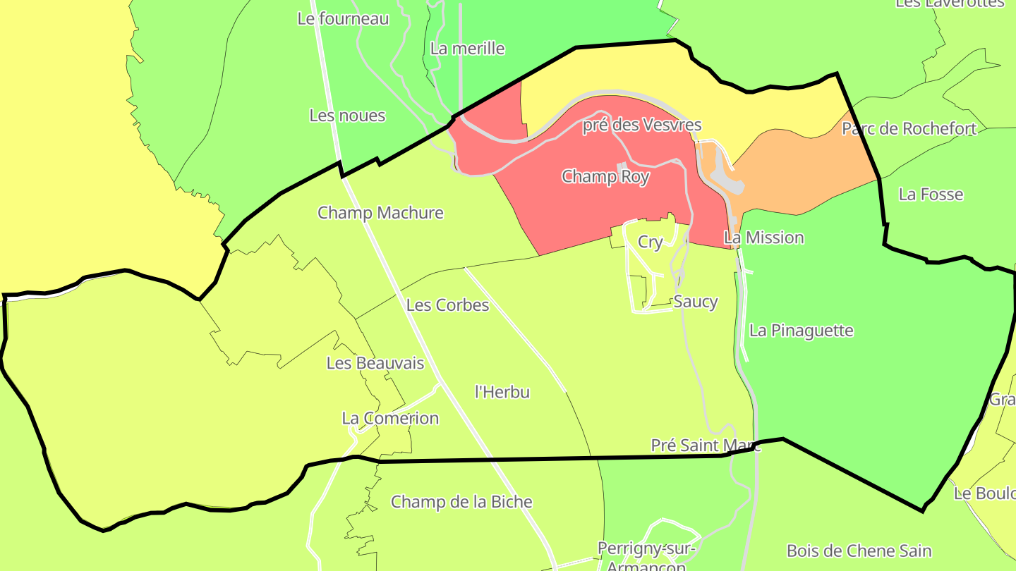 Carte des prix de l'immobilier Cry