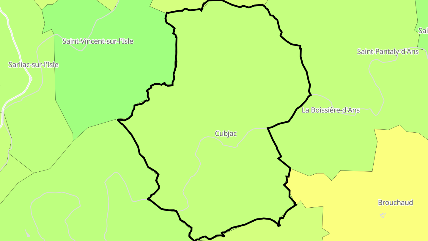 Carte des prix de l'immobilier Cubjac