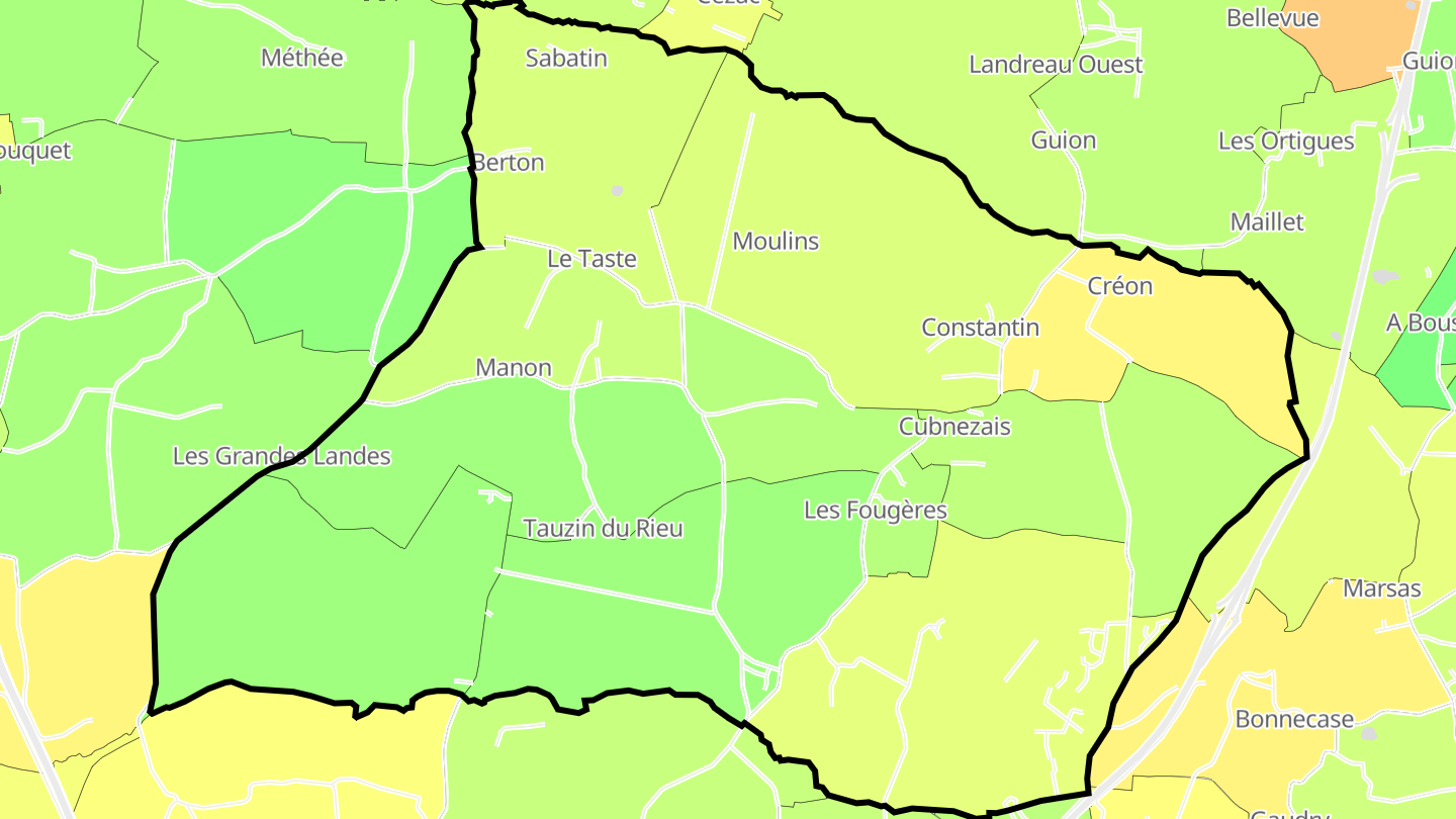 Carte des prix de l'immobilier Cubnezais