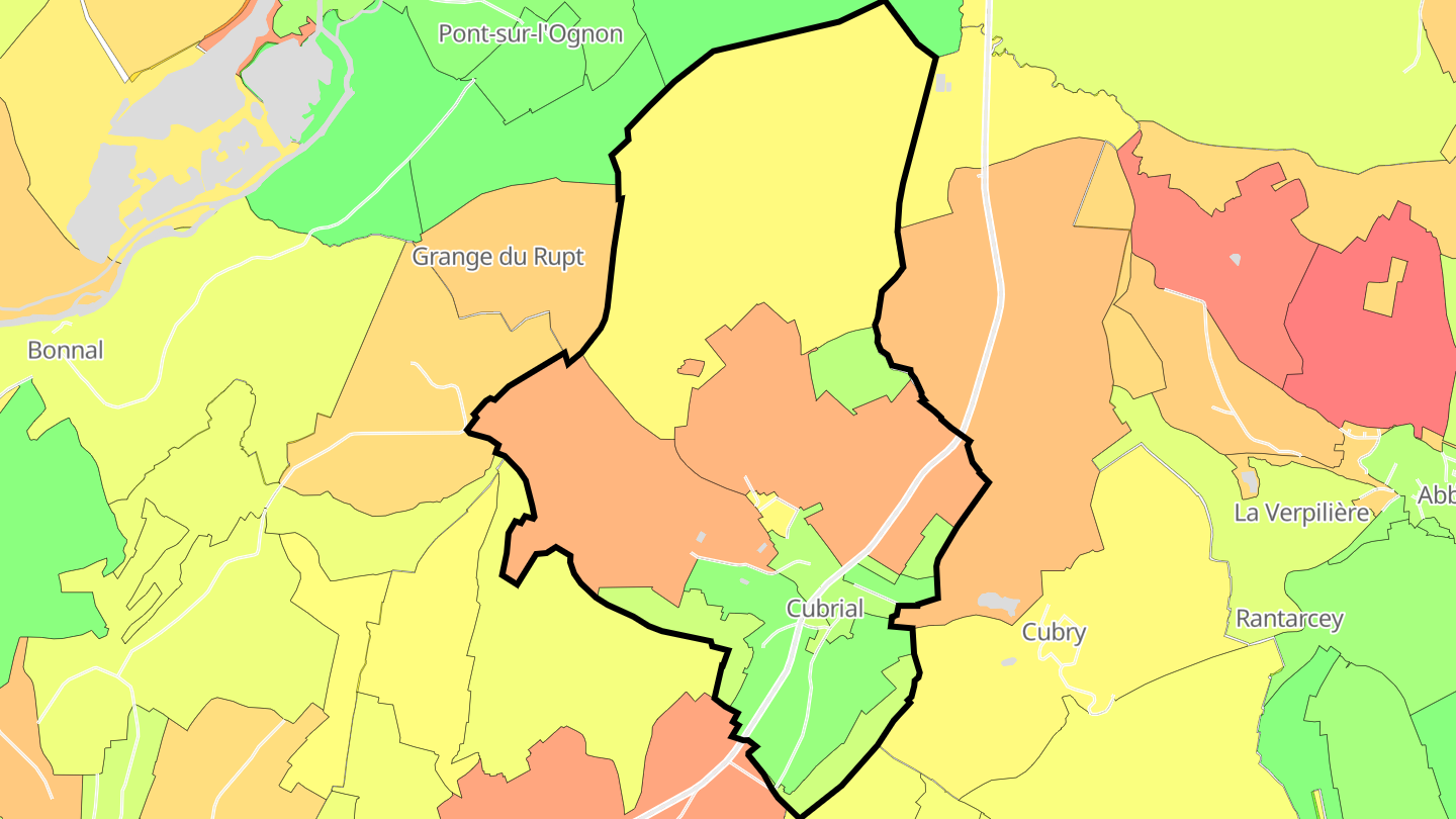 Carte des prix de l'immobilier Cubrial