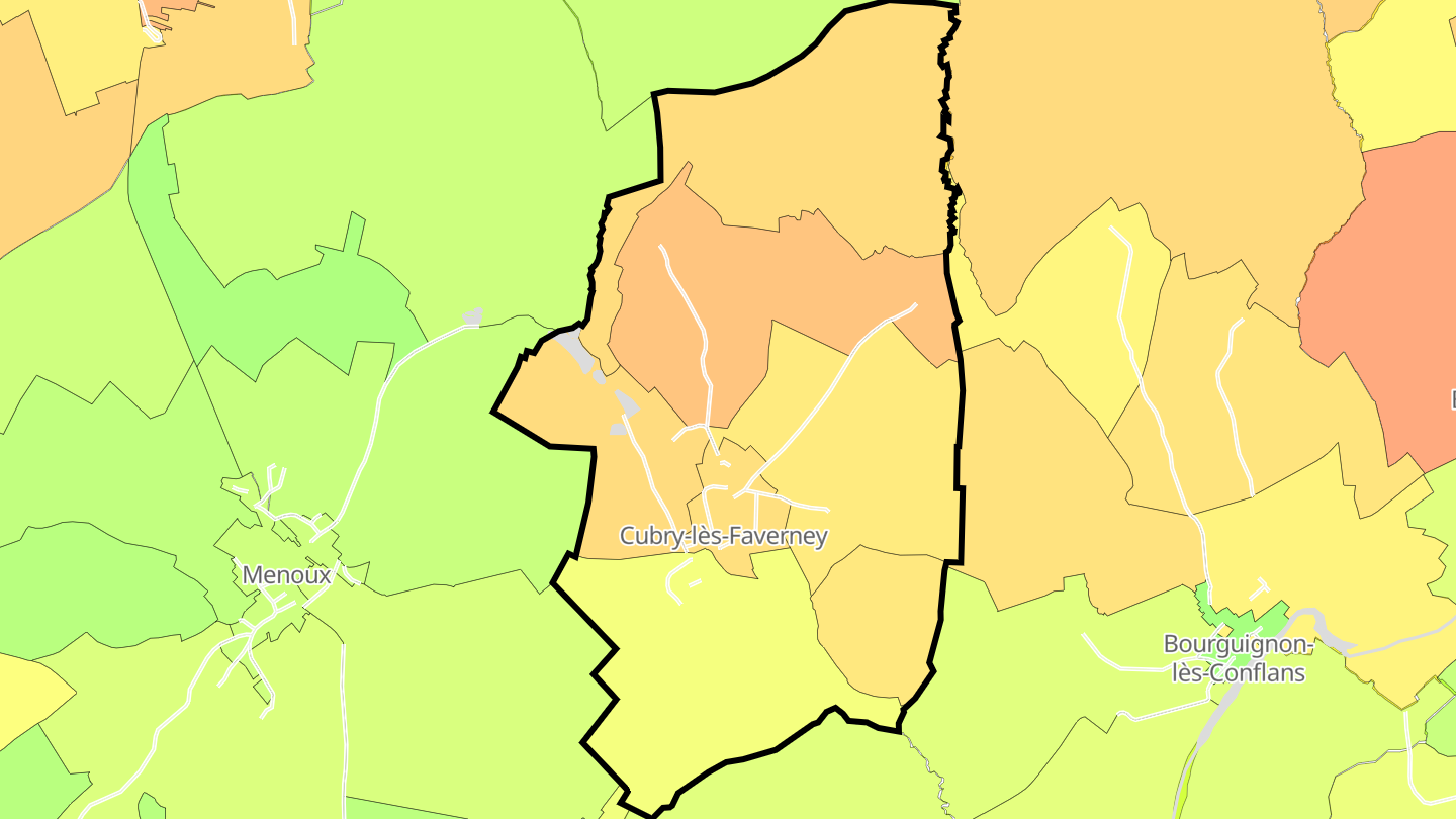 Carte des prix de l'immobilier Cubry-lès-Faverney