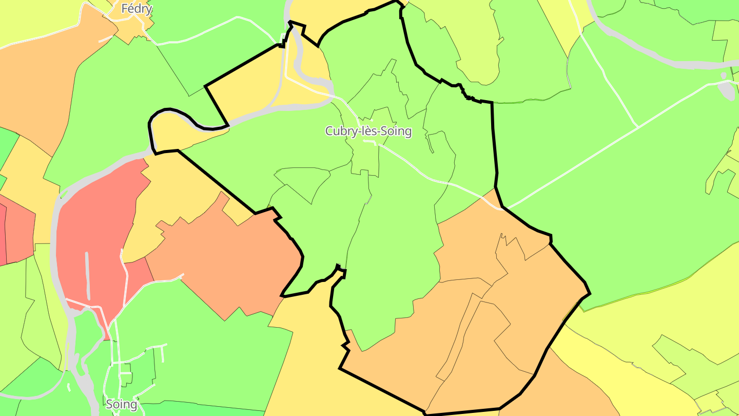 Carte des prix de l'immobilier Cubry-lès-Soing