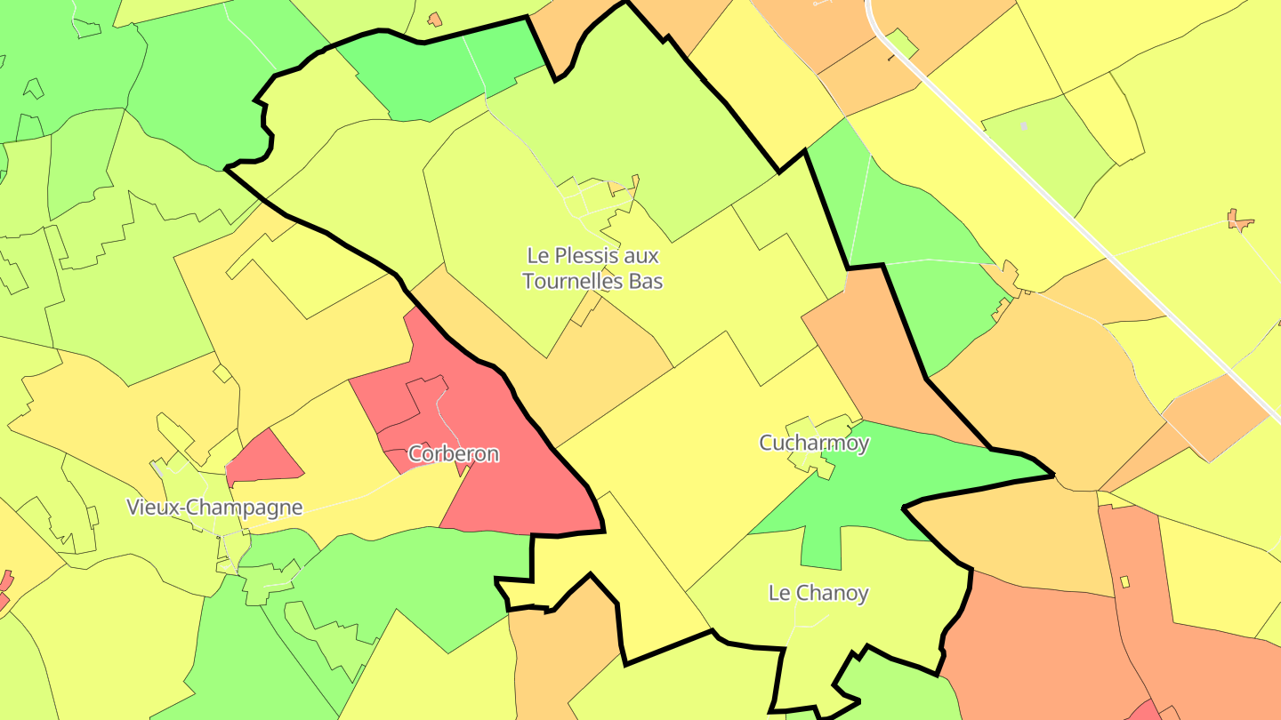 Carte des prix de l'immobilier Cucharmoy
