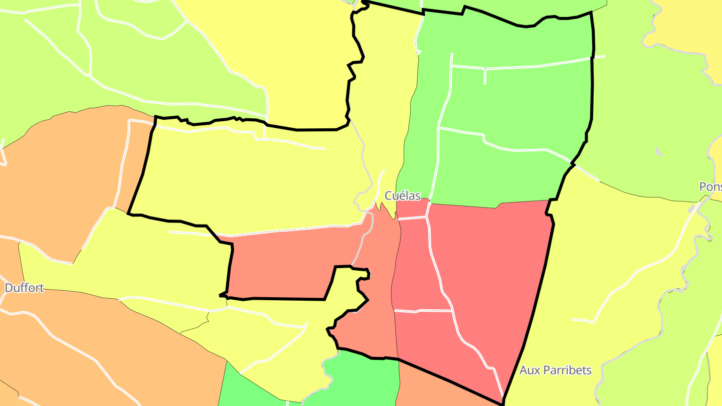Carte des prix de l'immobilier Cuélas