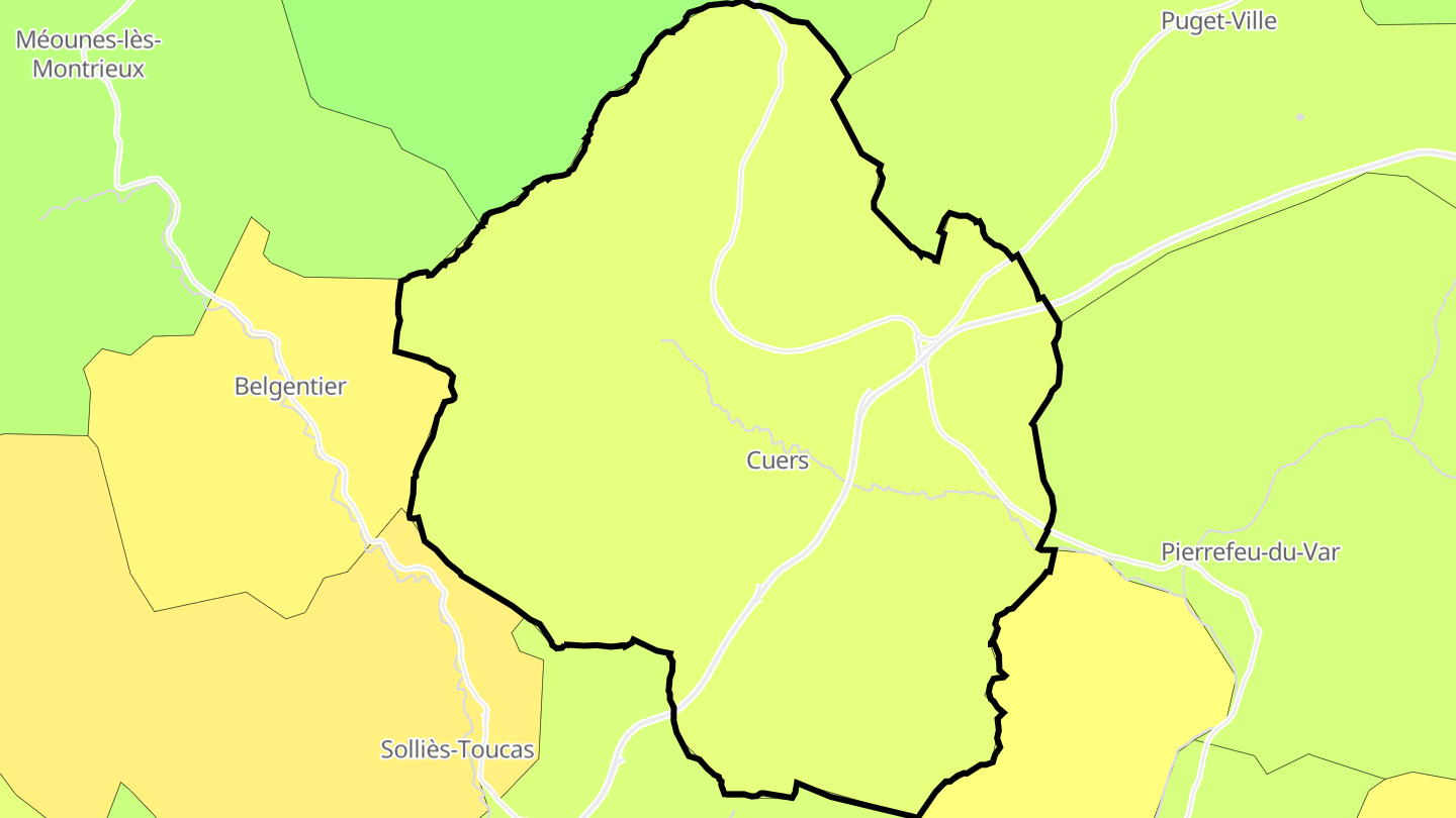 Carte des prix de l'immobilier Cuers